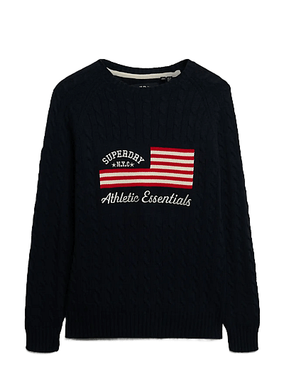 Slouchy Cable Flag Knit - Sweatshirts