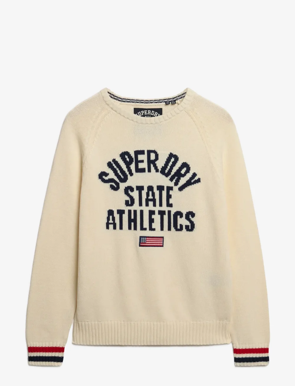 Superdry - SLOUCHY INTARSIA GRAPHIC KNIT - stickade tröjor - desert bone off white - 0