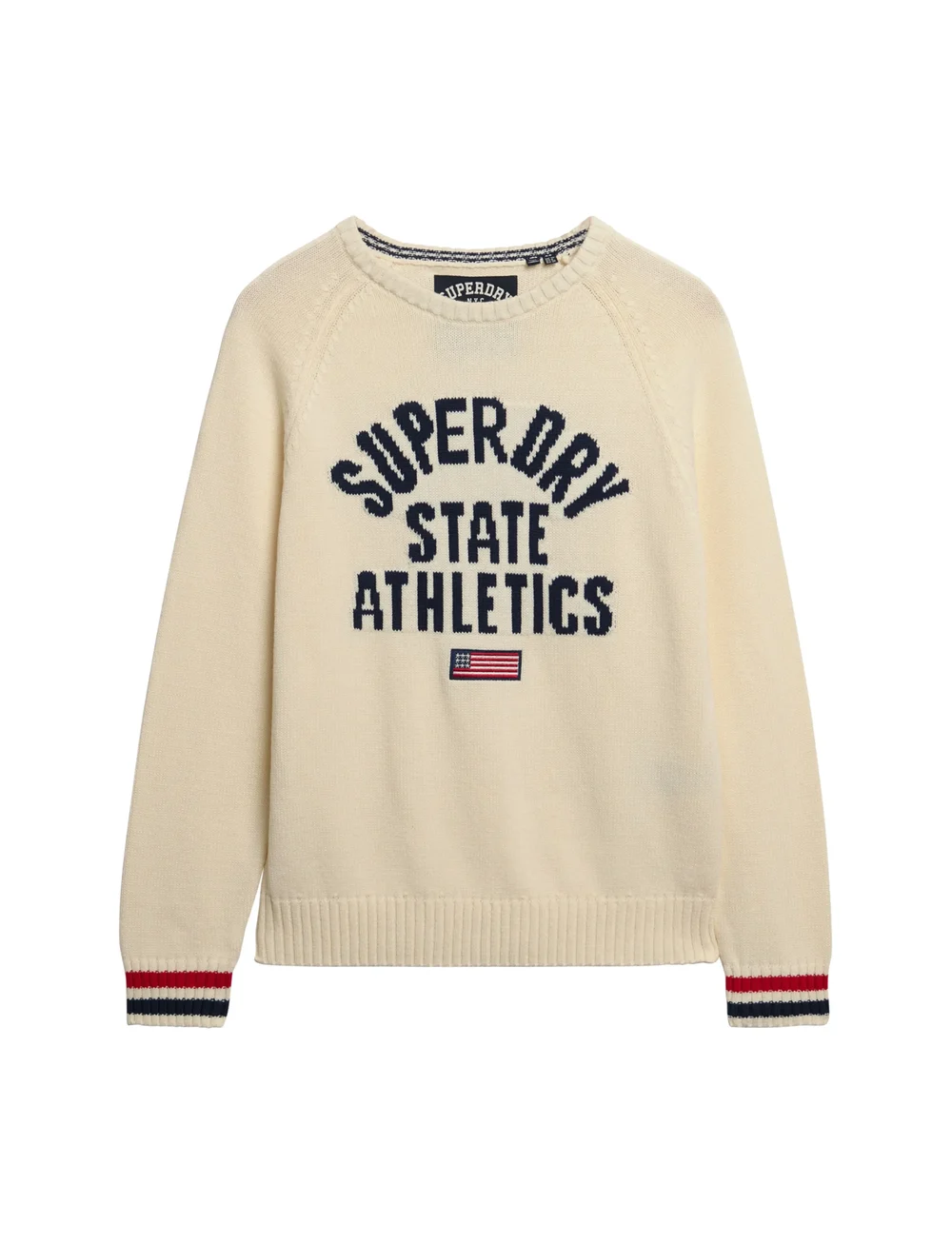 Superdry - SLOUCHY INTARSIA GRAPHIC KNIT - stickade tröjor - desert bone off white - 1
