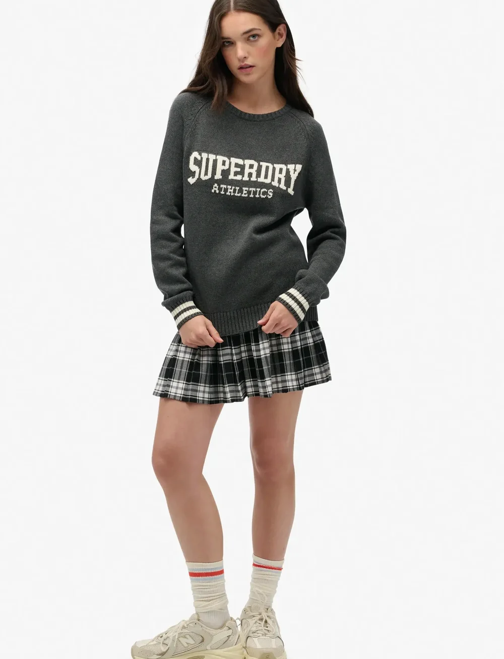 Superdry - SLOUCHY INTARSIA GRAPHIC KNIT - striktrøjer - highland grey marl - 4