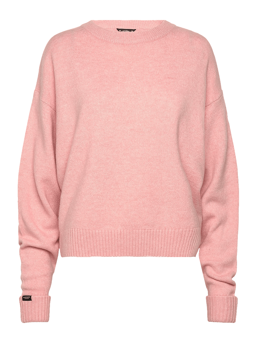 Superdry - SLOUCHY CREW NECK JUMPER - stickade tröjor - dull pink twist - 1