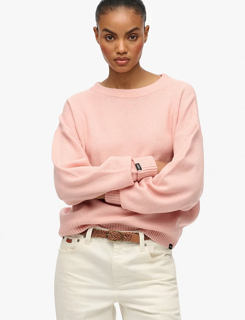 Superdry - SLOUCHY CREW NECK JUMPER - dull pink twist - 0
