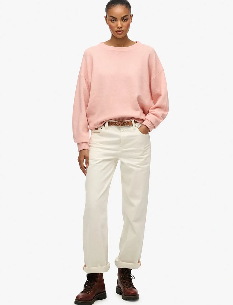 Superdry - SLOUCHY CREW NECK JUMPER - dull pink twist - 4