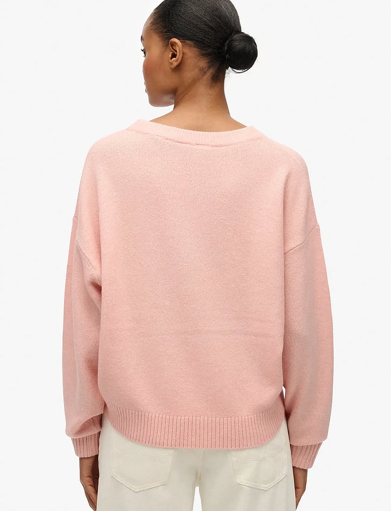 Superdry - SLOUCHY CREW NECK JUMPER - dull pink twist - 5
