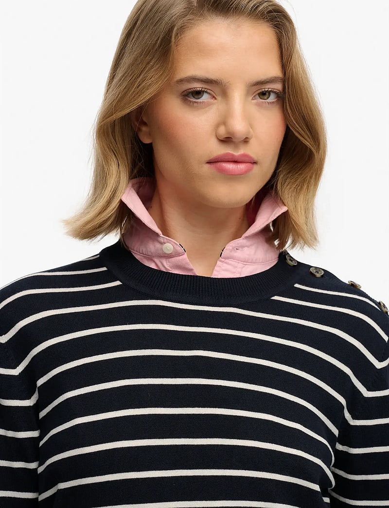 Superdry - LW ESSENTIAL JUMPER - sviitrid - optic eclipse navy stripe - 3