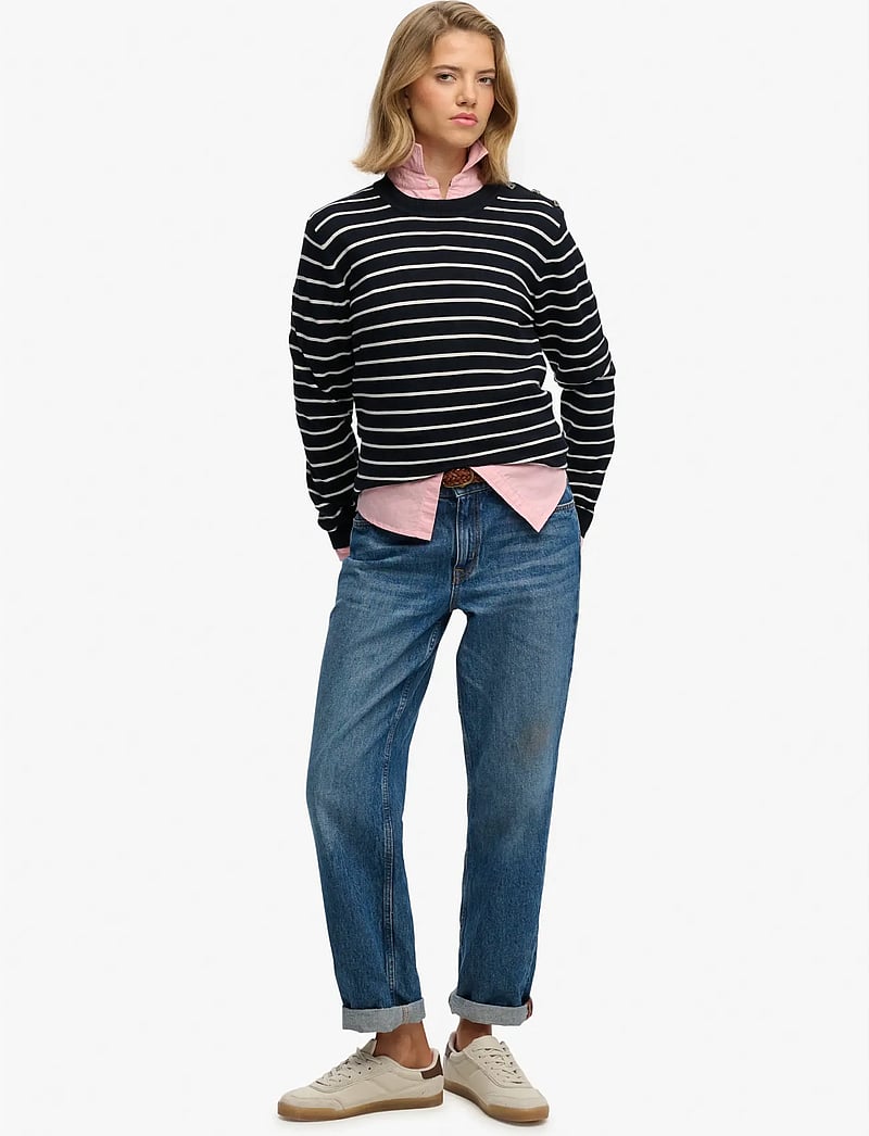 Superdry - LW ESSENTIAL JUMPER - sviitrid - optic eclipse navy stripe - 5