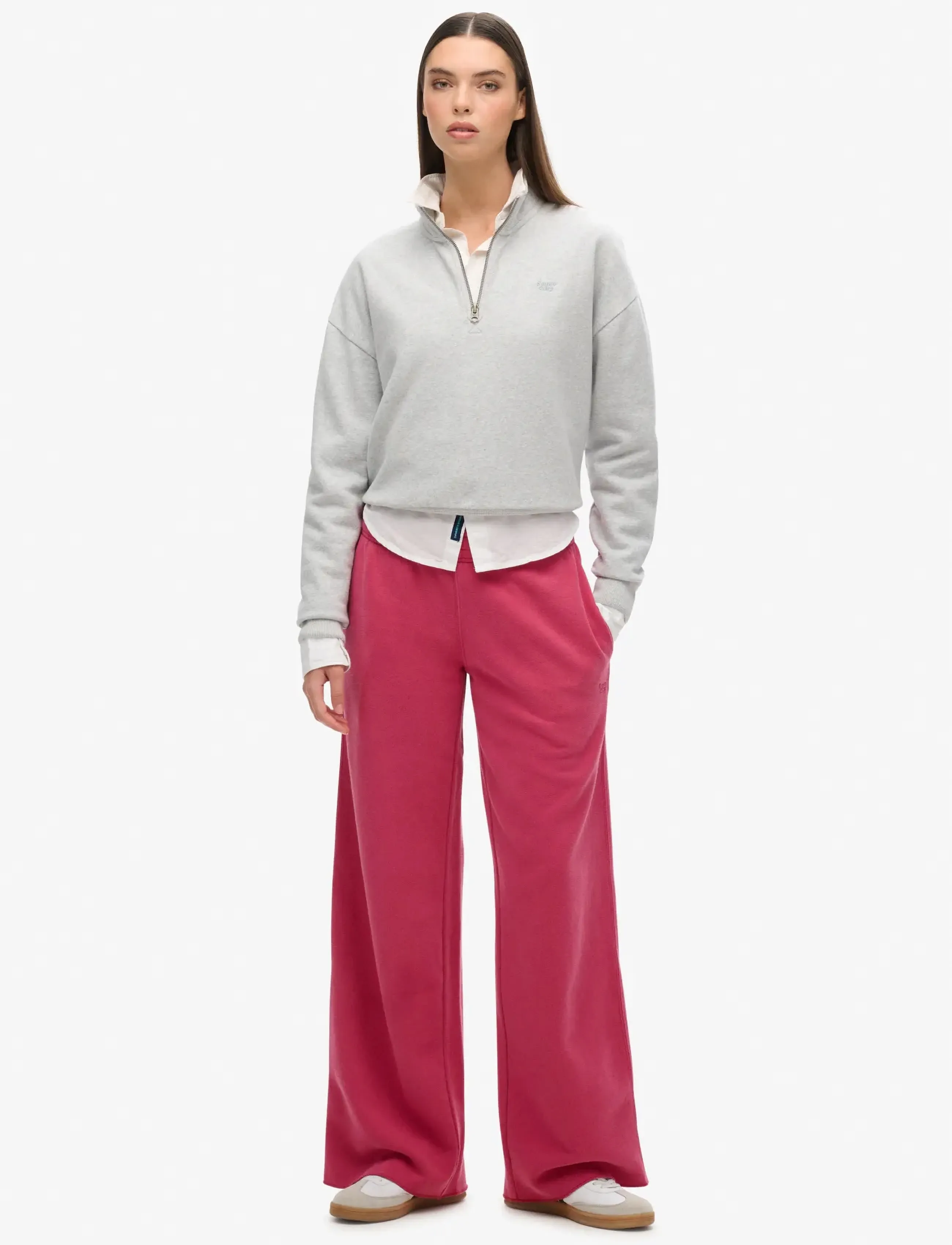 Superdry - VINTAGE WASH STRAIGHT JOGGER - party wear at outlet prices - beetroot pink - 0