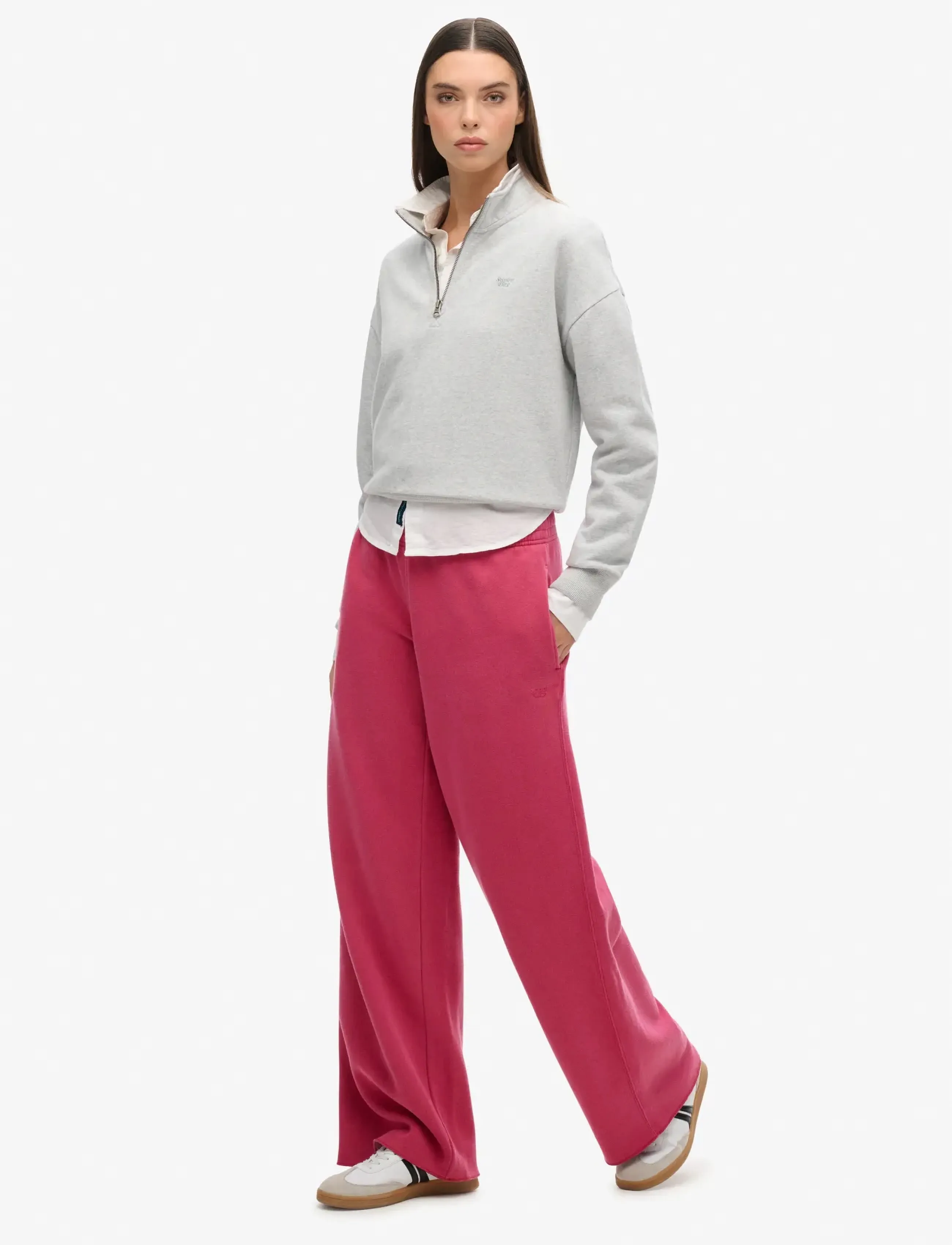 Superdry - VINTAGE WASH STRAIGHT JOGGER - party wear at outlet prices - beetroot pink - 5