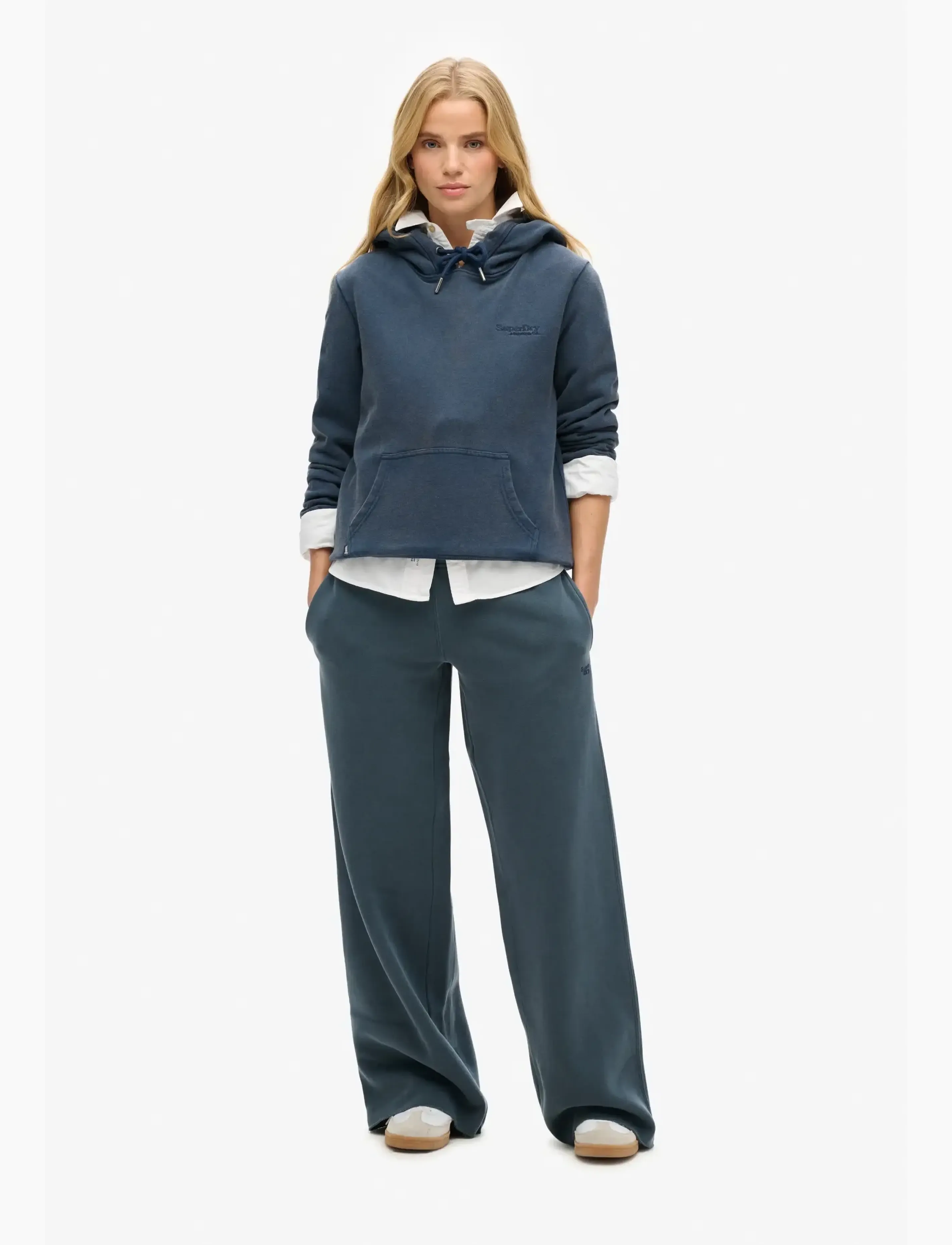 Superdry - VINTAGE WASH STRAIGHT JOGGER - party wear at outlet prices - eclipse navy - 0