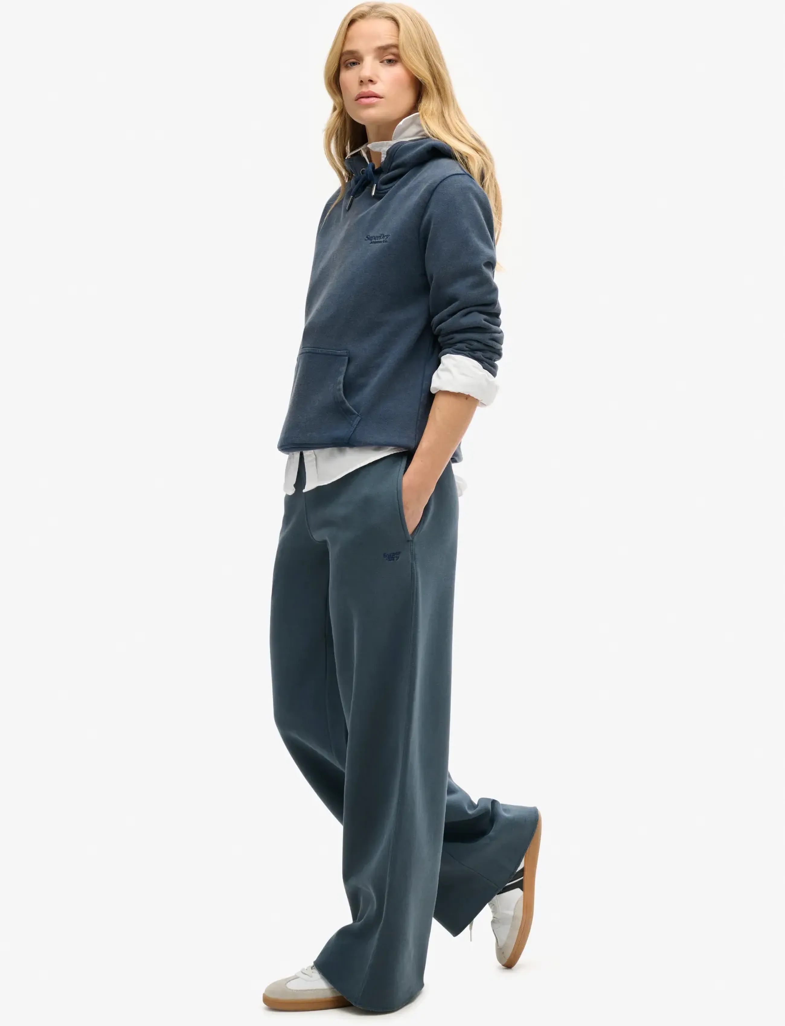 Superdry - VINTAGE WASH STRAIGHT JOGGER - party wear at outlet prices - eclipse navy - 4