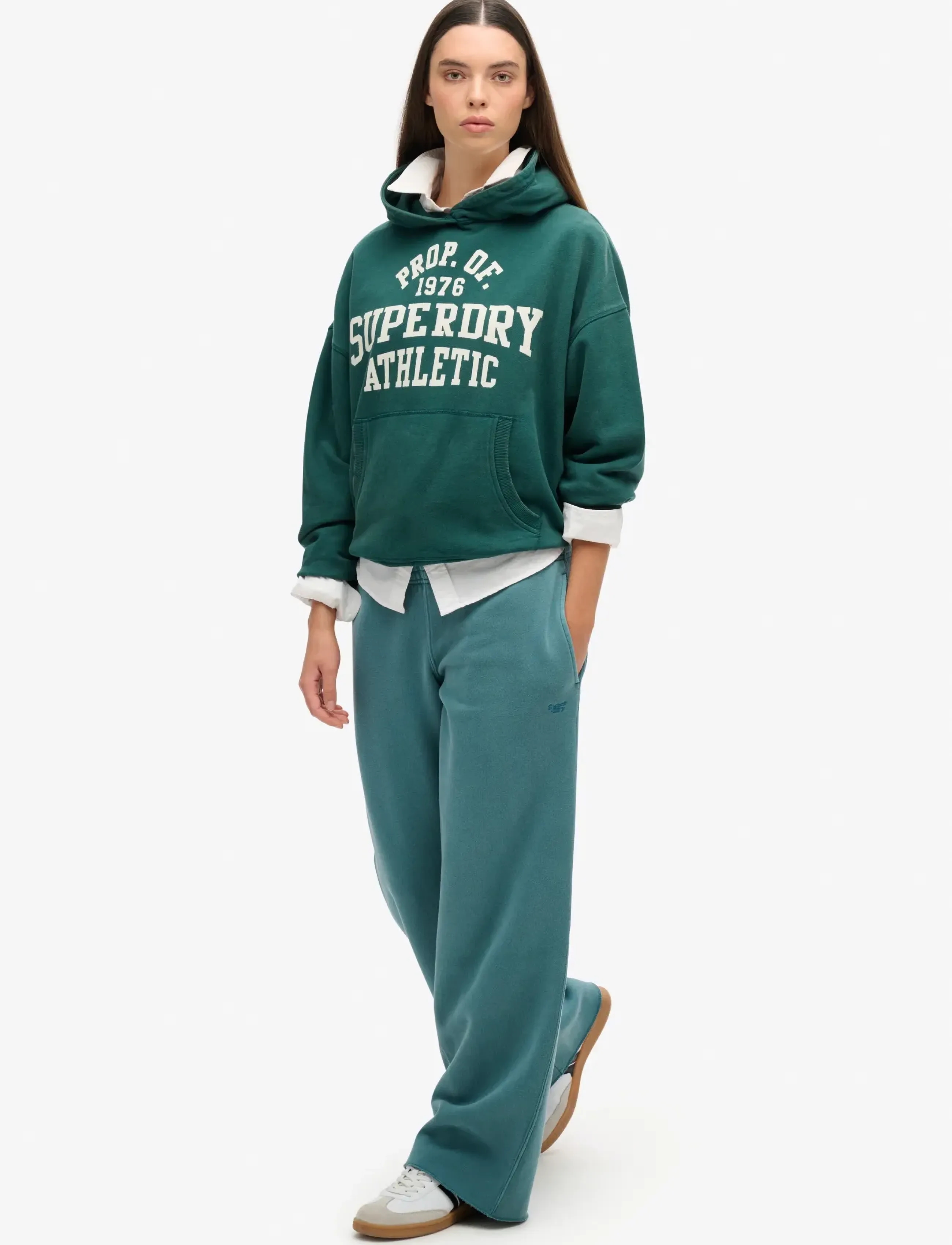 Superdry - VINTAGE WASH STRAIGHT JOGGER - bukser med brede ben - hydro dark turquoise - 5