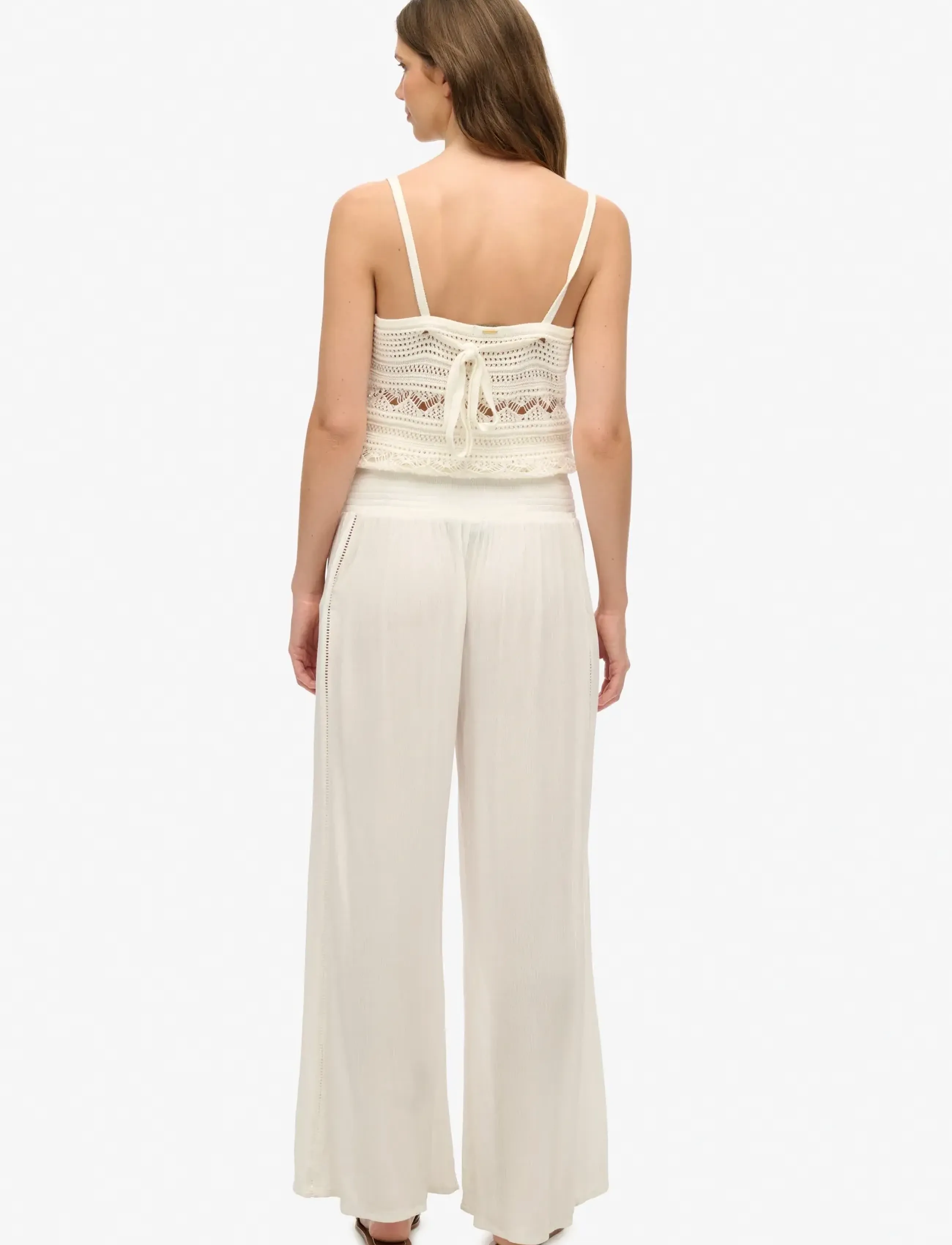 Superdry - BEACH PANT - wide leg trousers - off white - 2