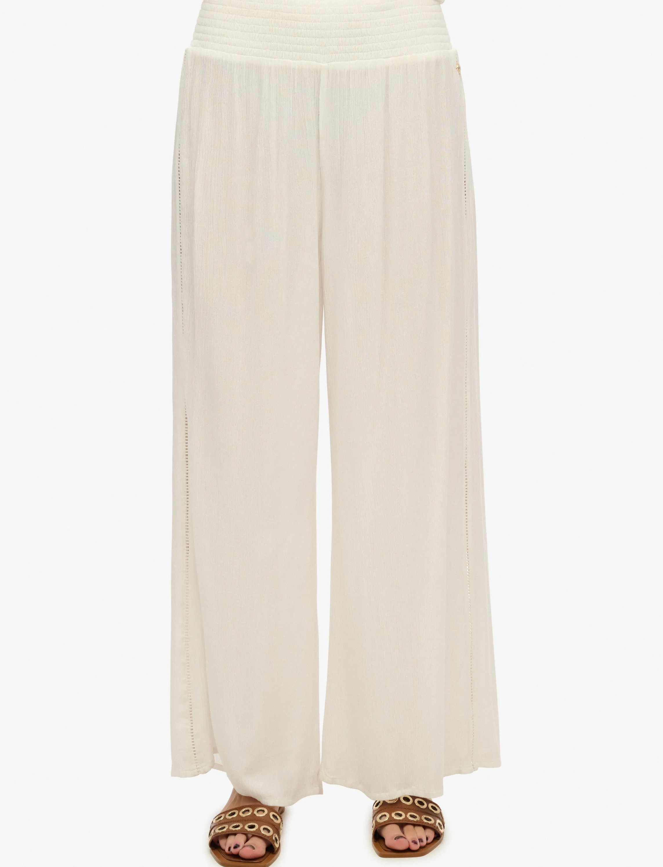 Superdry - BEACH PANT - wide leg trousers - off white - 5