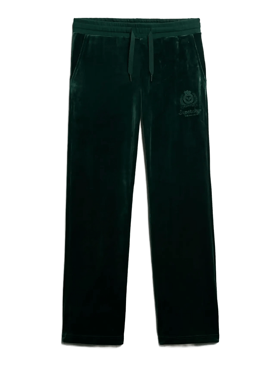 Superdry - COUNTRY CLUB VELOUR JOGGER - bukser med lige ben - enamel green - 1