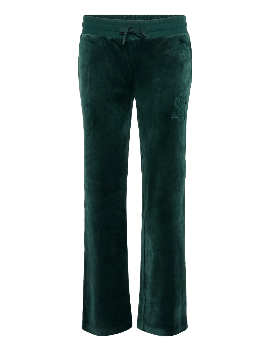 Superdry - COUNTRY CLUB VELOUR JOGGER - raka byxor - enamel green - 1