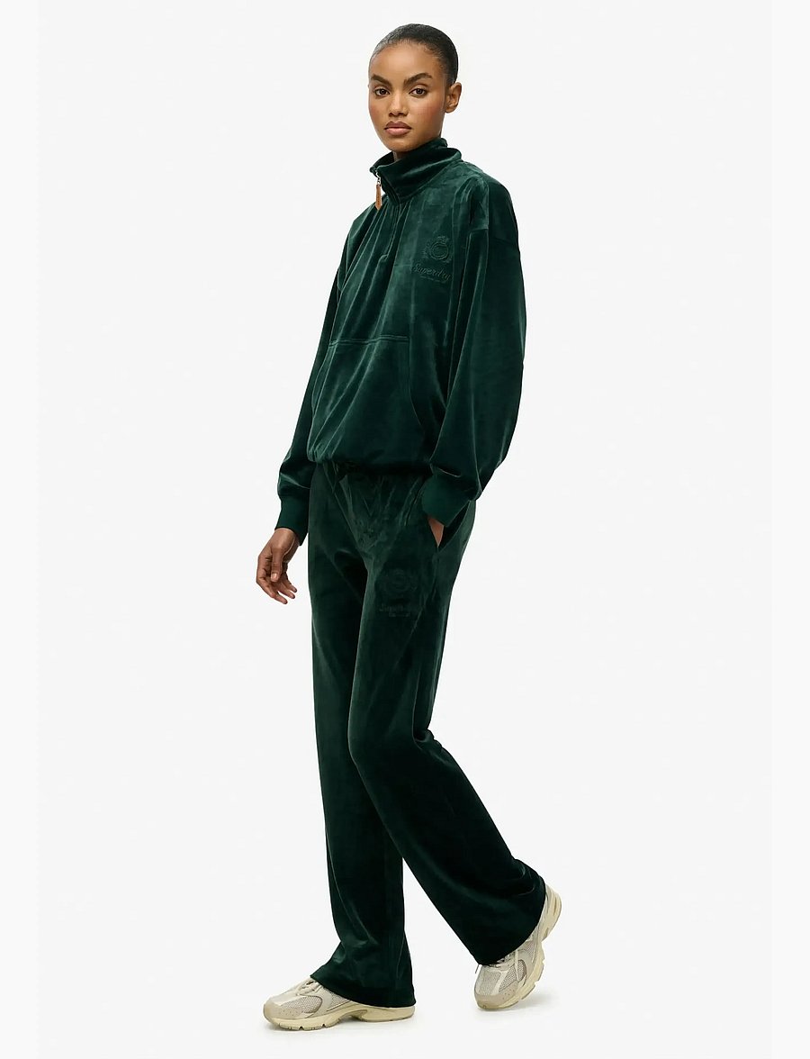 Superdry - COUNTRY CLUB VELOUR JOGGER - bukser med lige ben - enamel green - 5