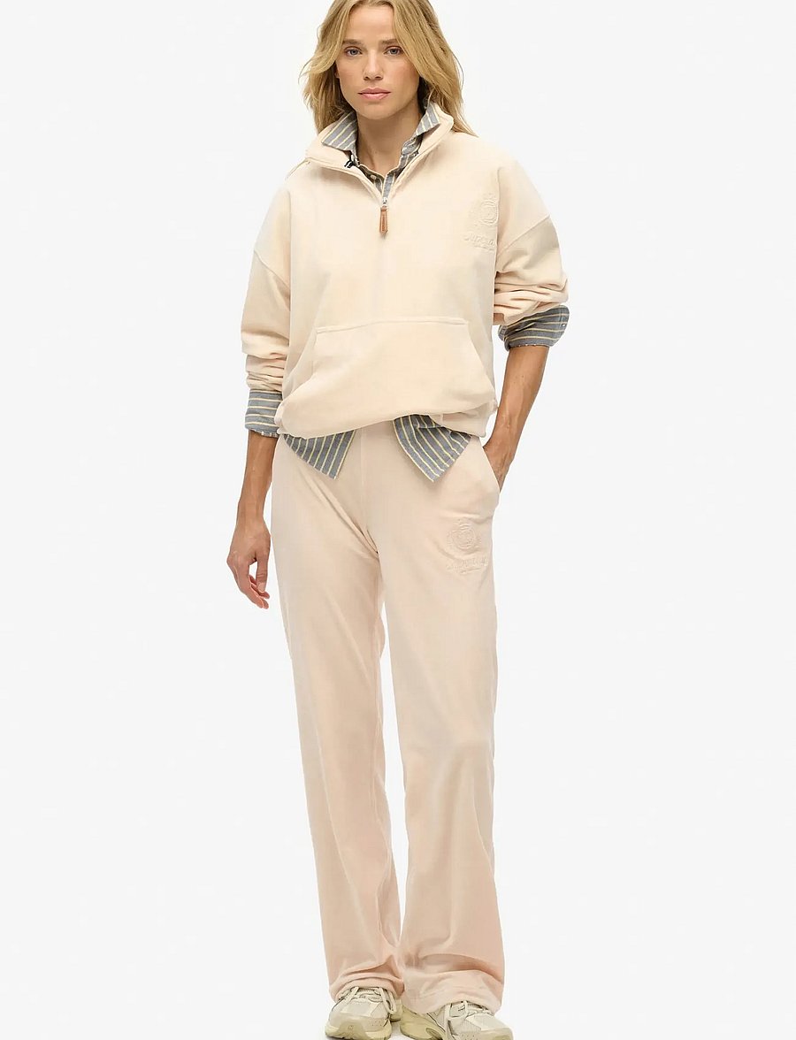 Superdry - COUNTRY CLUB VELOUR JOGGER - straight leg trousers - pink tint - 0