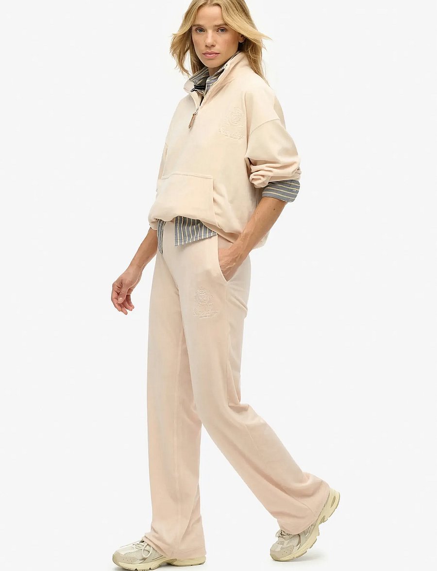 Superdry - COUNTRY CLUB VELOUR JOGGER - straight leg trousers - pink tint - 5