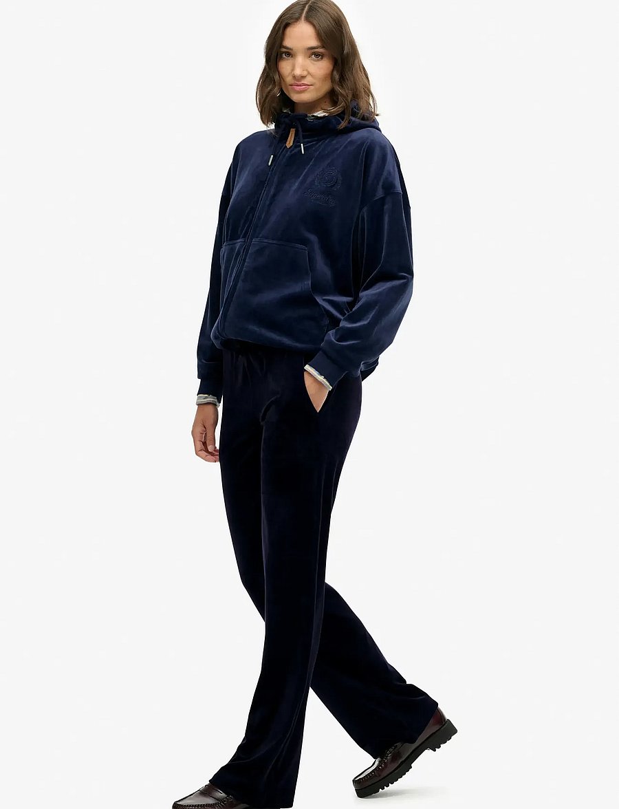 Superdry - COUNTRY CLUB VELOUR JOGGER - hose mit geradem bein - rich navy - 5