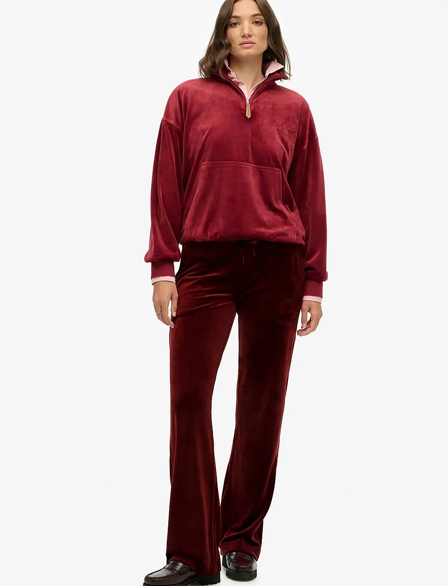 Superdry - COUNTRY CLUB VELOUR JOGGER - straight leg trousers - stanton red - 0