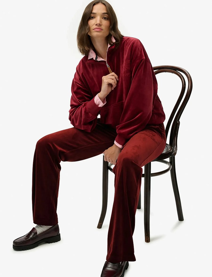 Superdry - COUNTRY CLUB VELOUR JOGGER - straight leg trousers - stanton red - 4