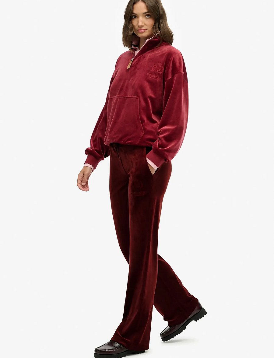 Superdry - COUNTRY CLUB VELOUR JOGGER - straight leg trousers - stanton red - 5