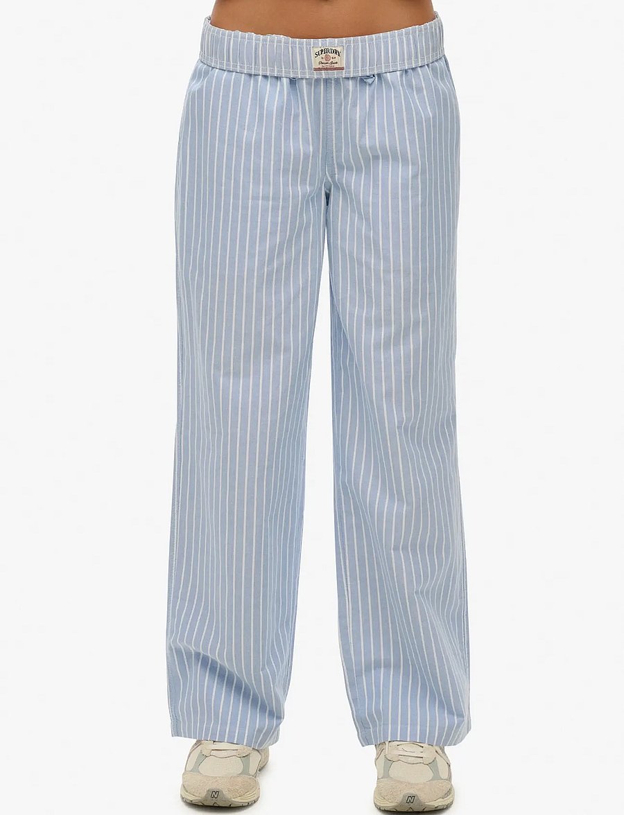 Superdry - COTTON STRIPE ELASTIC TROUSER - pyjamahosen - broker blue stripe - 2