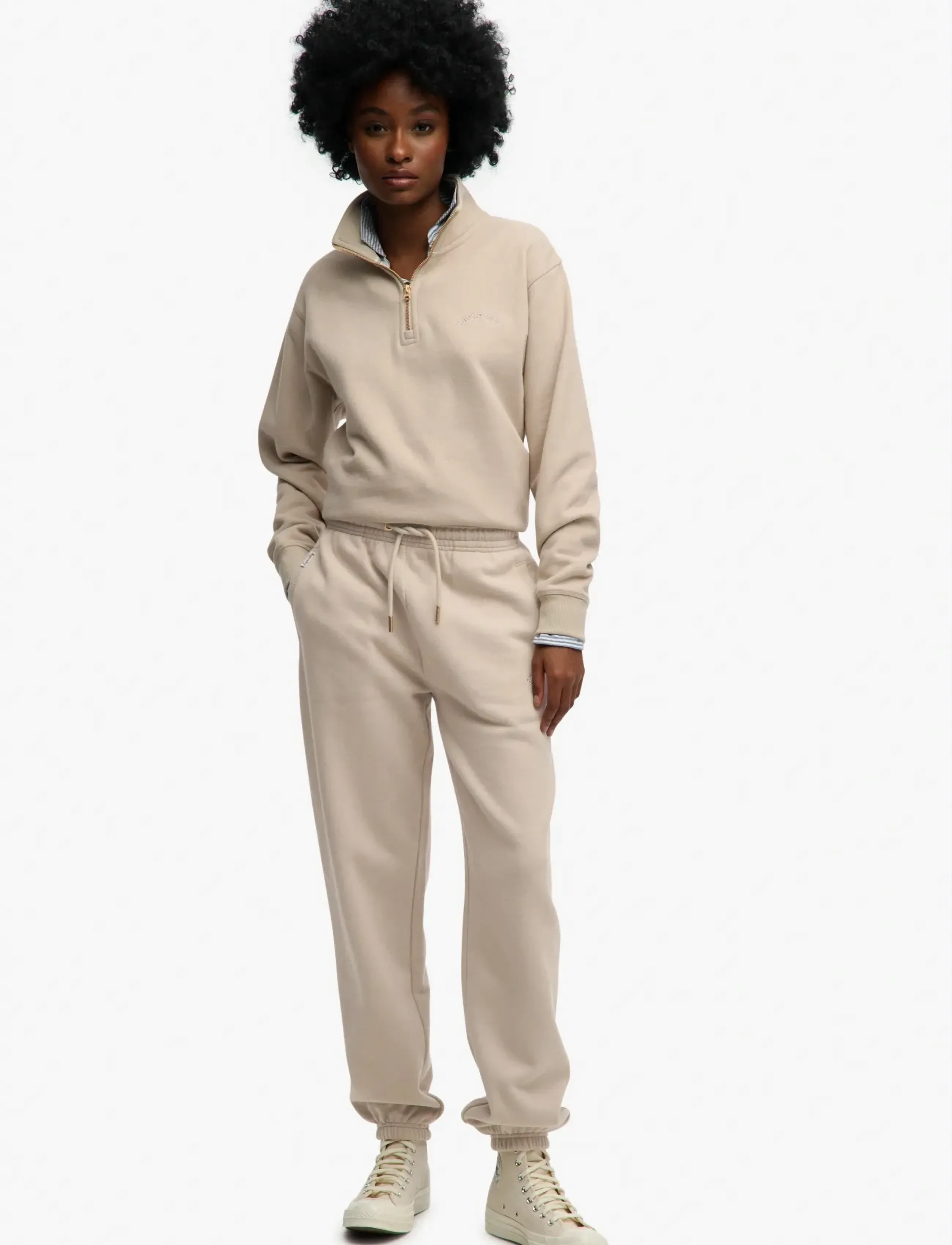 Superdry ESSENTIAL LOGO JOGGER HB - Hosen - FEATHER GREY / beige