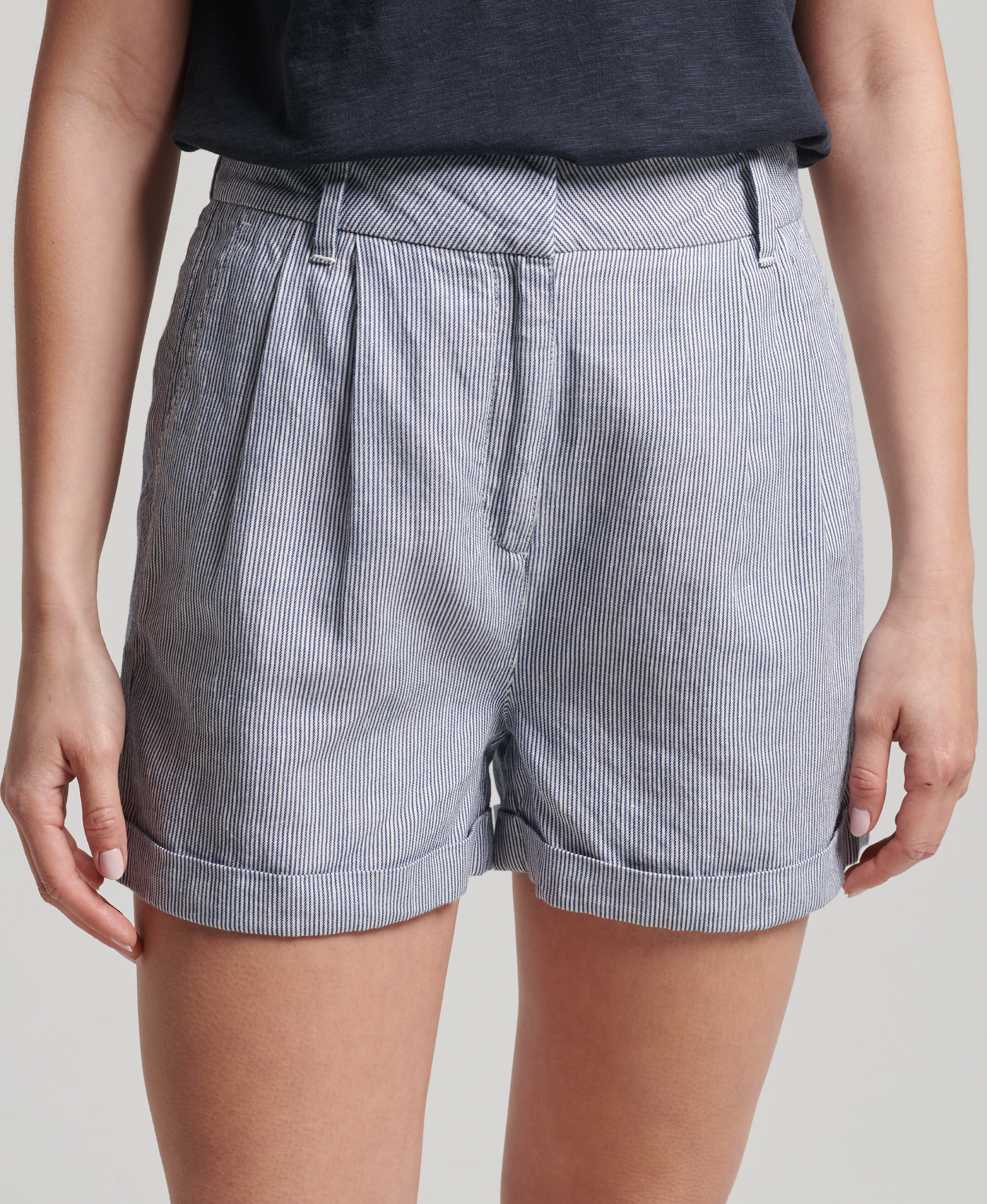 Superdry - STUDIOS LINEN SHORT - optic/navy stripe - 2