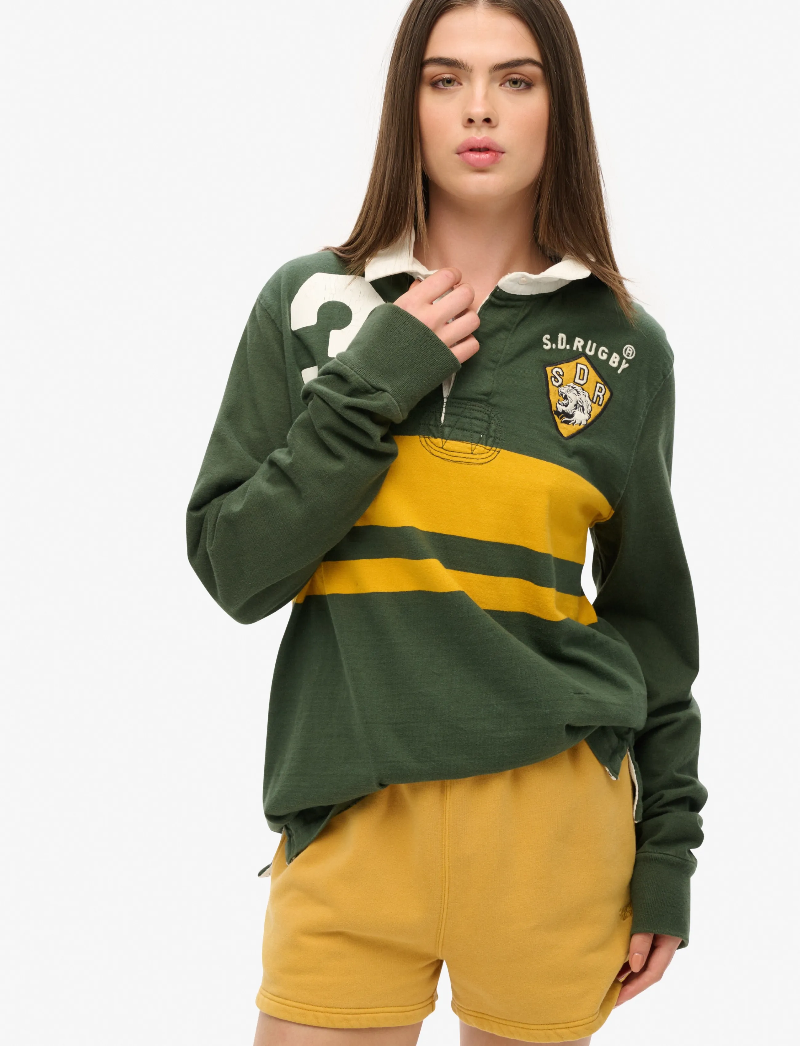 Superdry Vintage Wash Sweat Short, 16, Gold, Shorts > Afslappede Shorts, Dame
