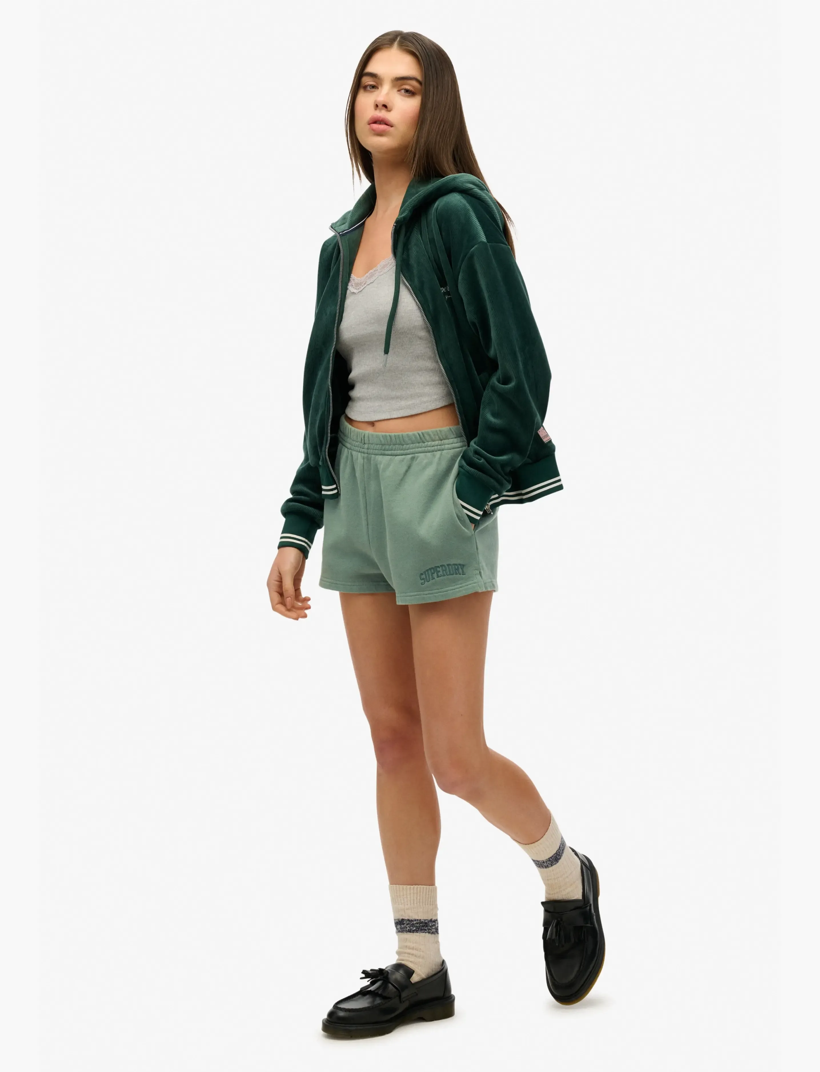 Superdry - ATHLETIC TONAL EMB SHORTS - sweatshorts - laurel khaki - 4