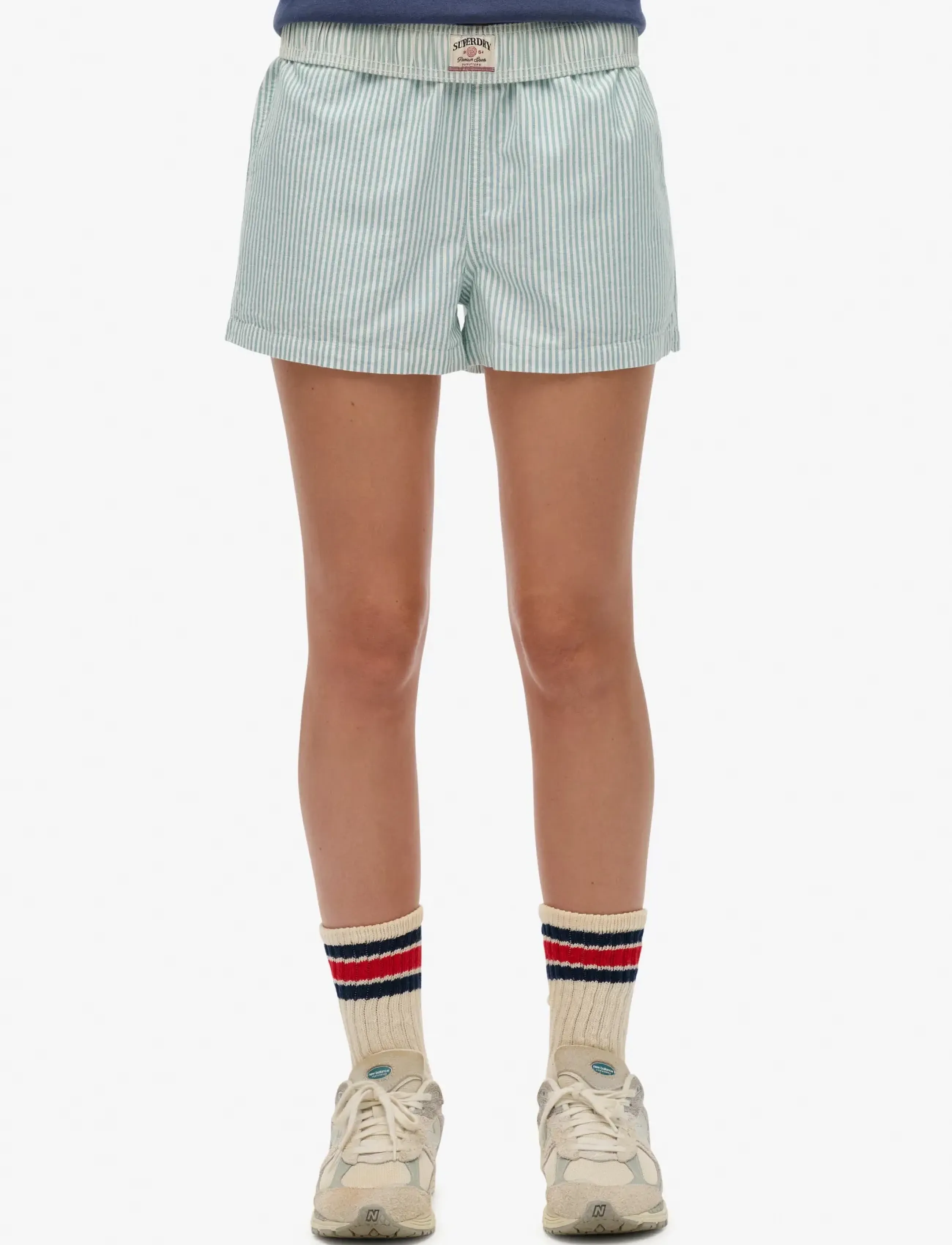 Superdry Cotton Stripe Elastic Short, 10, Multi/patterned, Shorts > Afslappede Shorts, Dame
