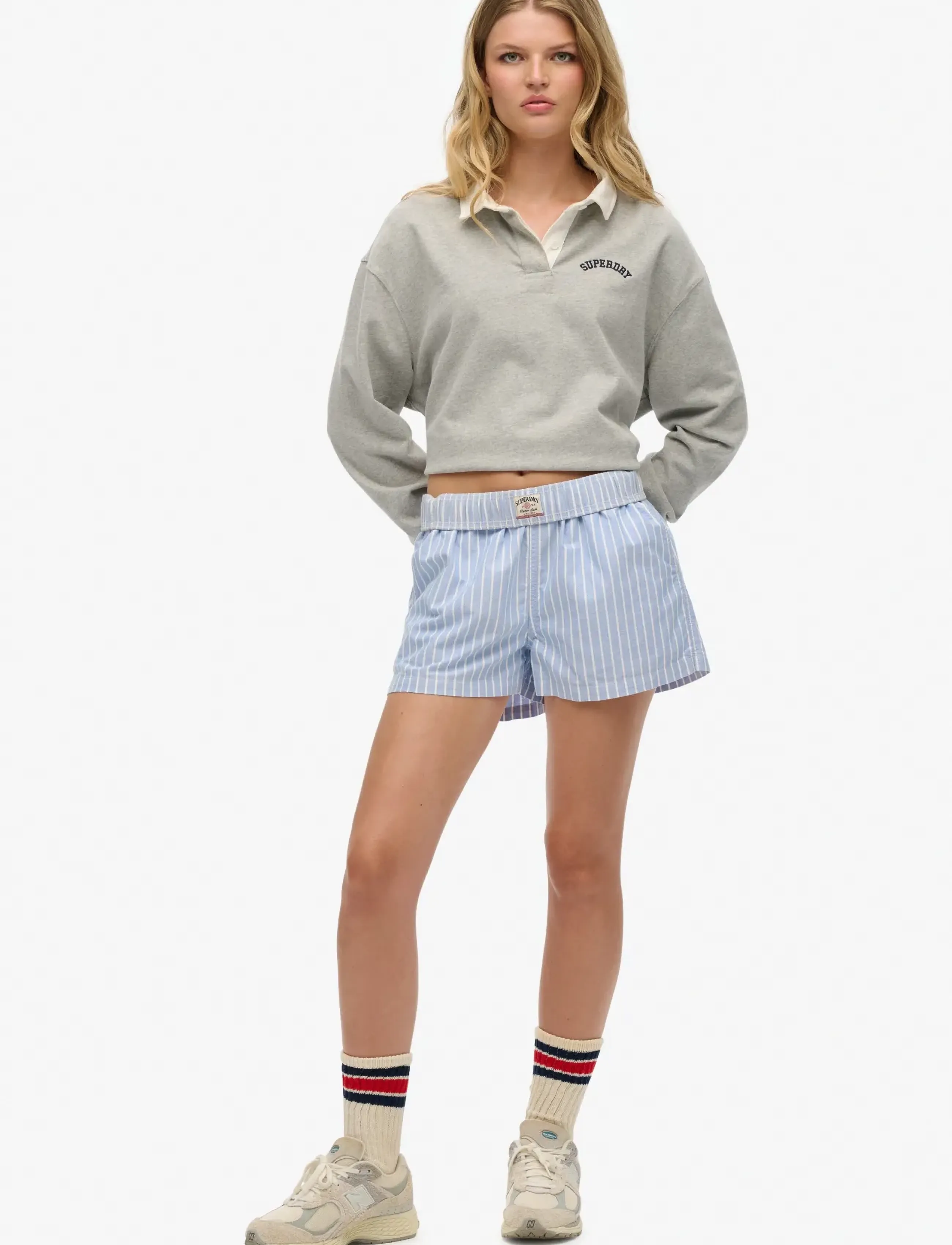Superdry - COTTON STRIPE ELASTIC SHORT - die niedrigsten preise - broker blue stripe - 3