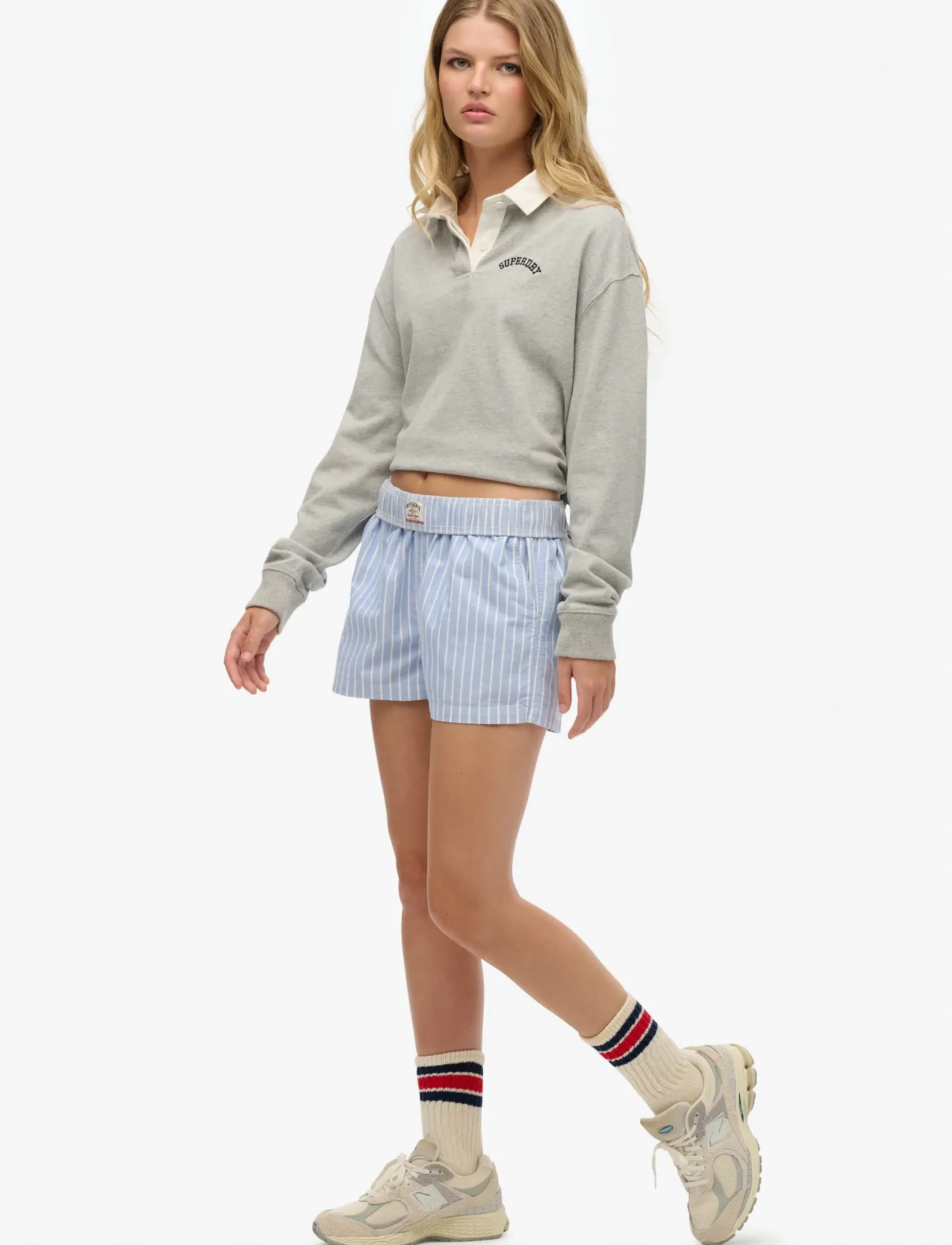 Superdry - COTTON STRIPE ELASTIC SHORT - die niedrigsten preise - broker blue stripe - 4