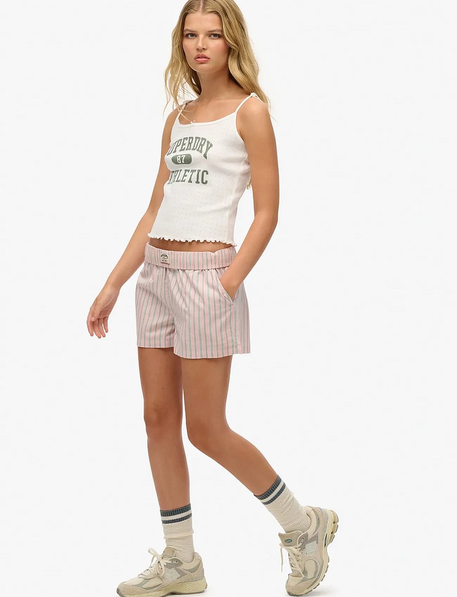 Superdry - COTTON STRIPE ELASTIC SHORT - casual shorts - suffolk pink stripe - 5