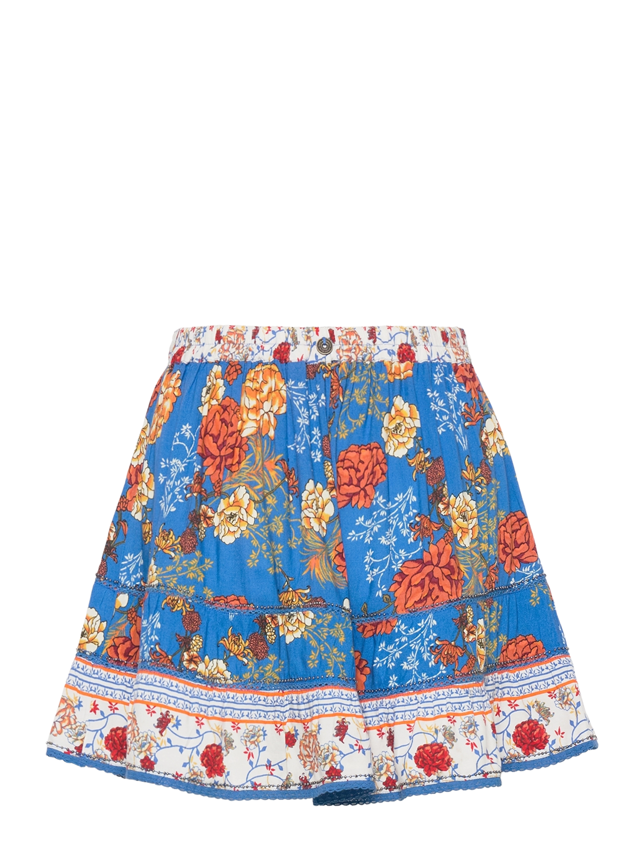 Superdry - VINTAGE EMBELLISHED MINI SKIRT - blue floral - 1
