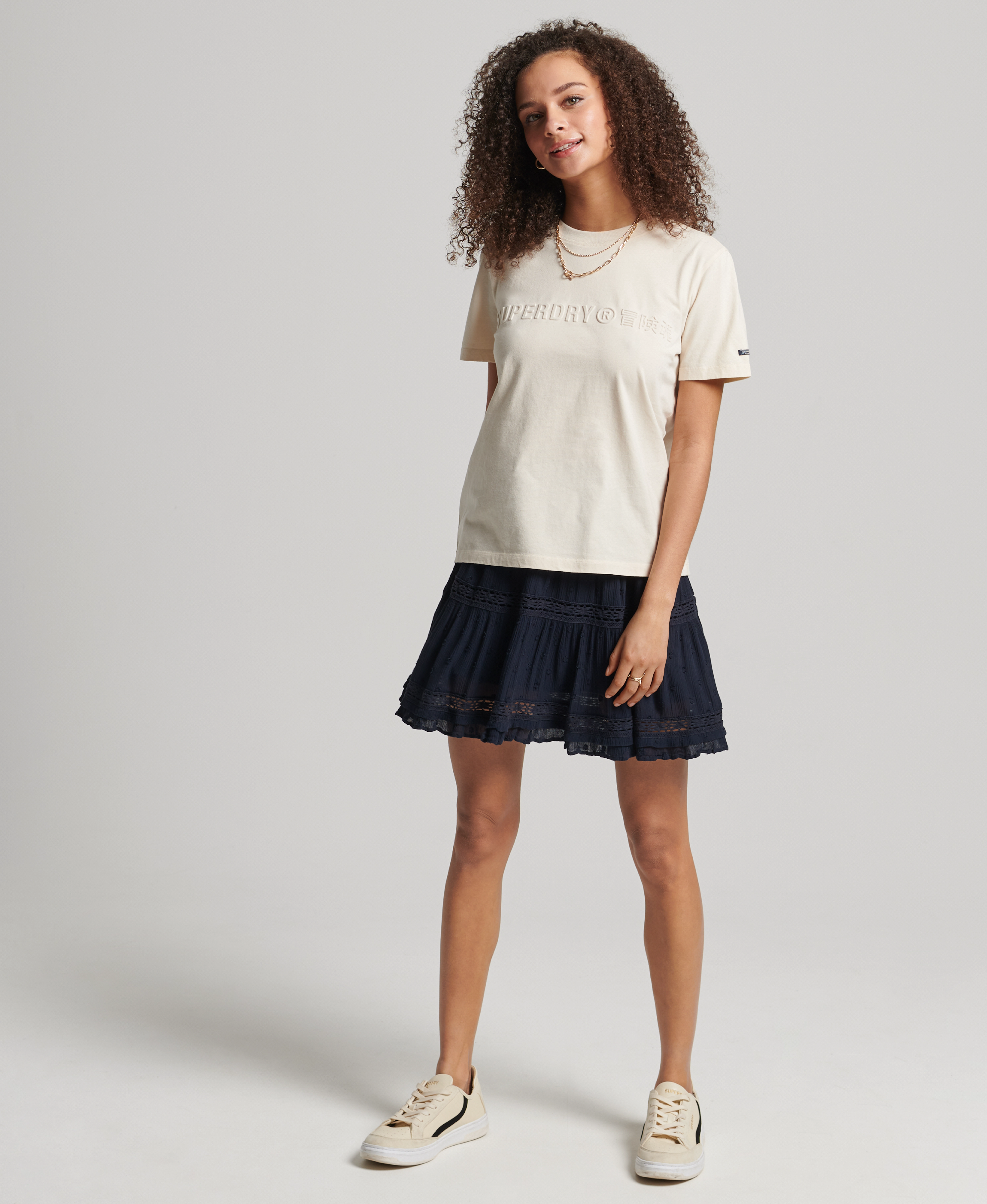 Superdry - VINTAGE LACE MINI SKIRT - eclipse navy - 4