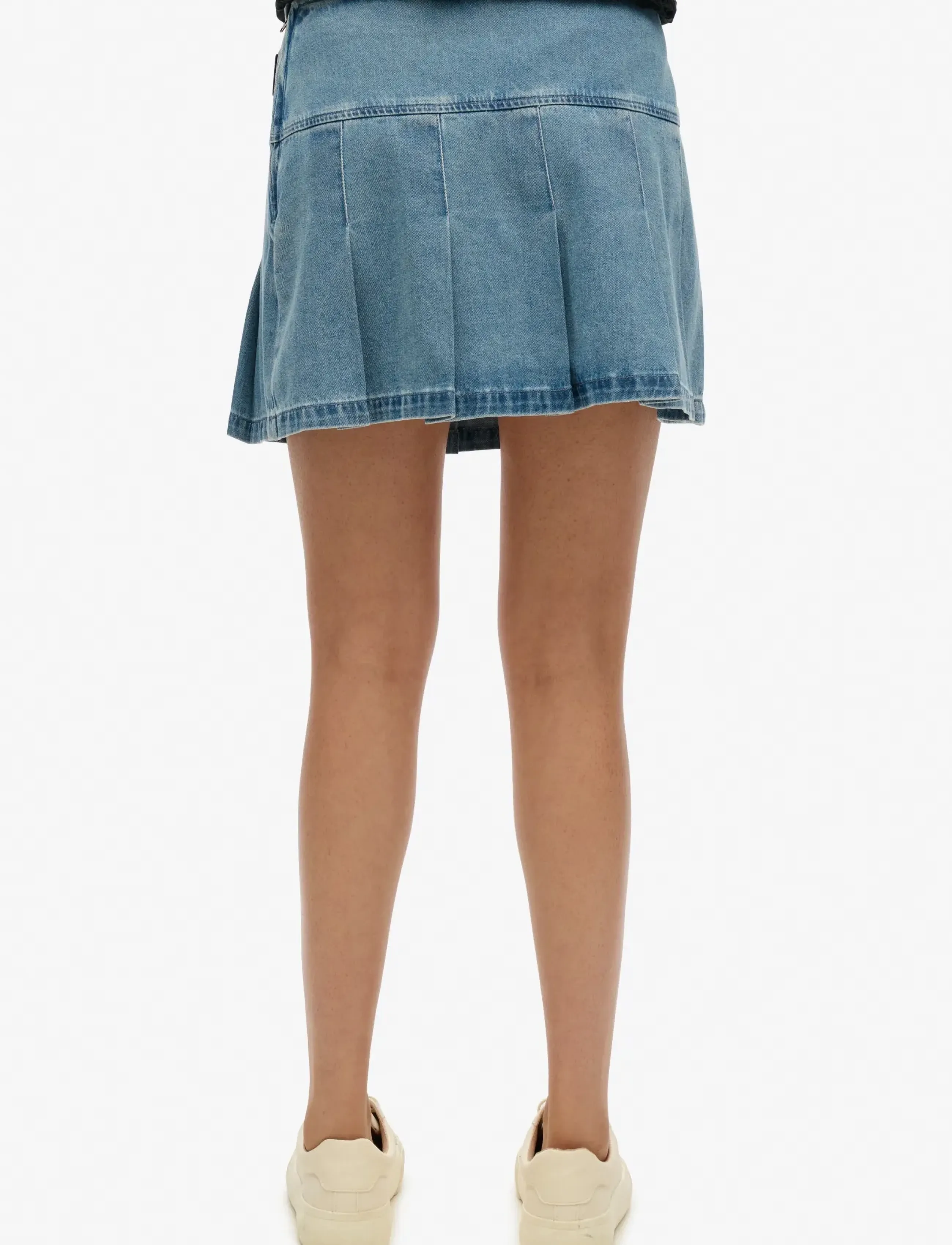 Superdry - PLEATED PATCHED MINI SKIRT - teksaseelikud - vintage wash - 3
