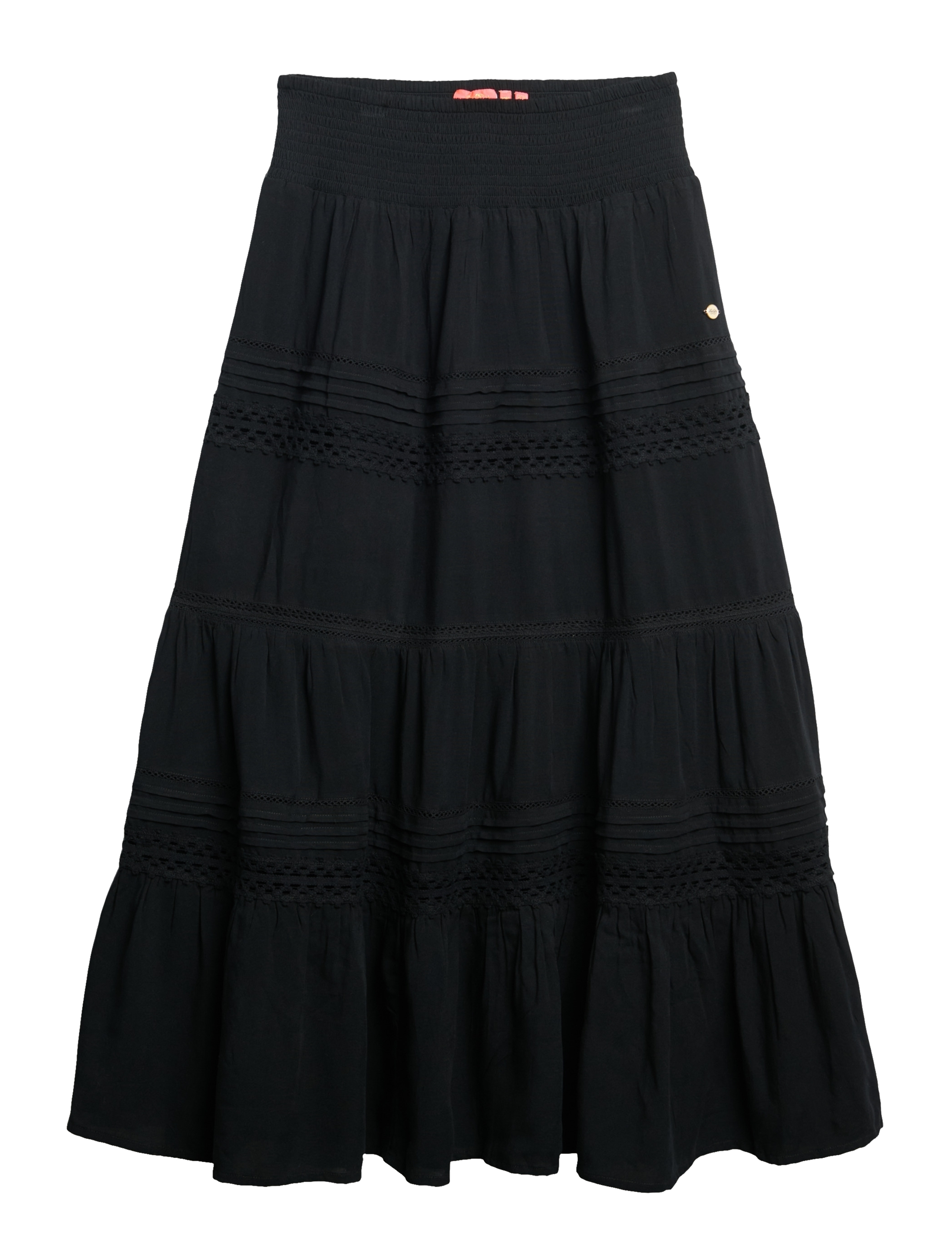 Superdry IBIZA LACE MIX MAXI SKIRT - Tøj - BLACK / black