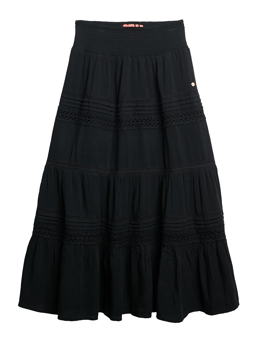 Superdry - IBIZA LACE MIX MAXI SKIRT - maxi röcke - black - 1