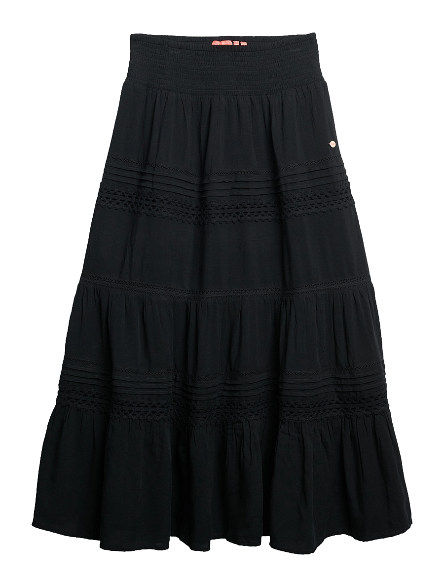 Superdry - IBIZA LACE MIX MAXI SKIRT - maxi röcke - black - 2