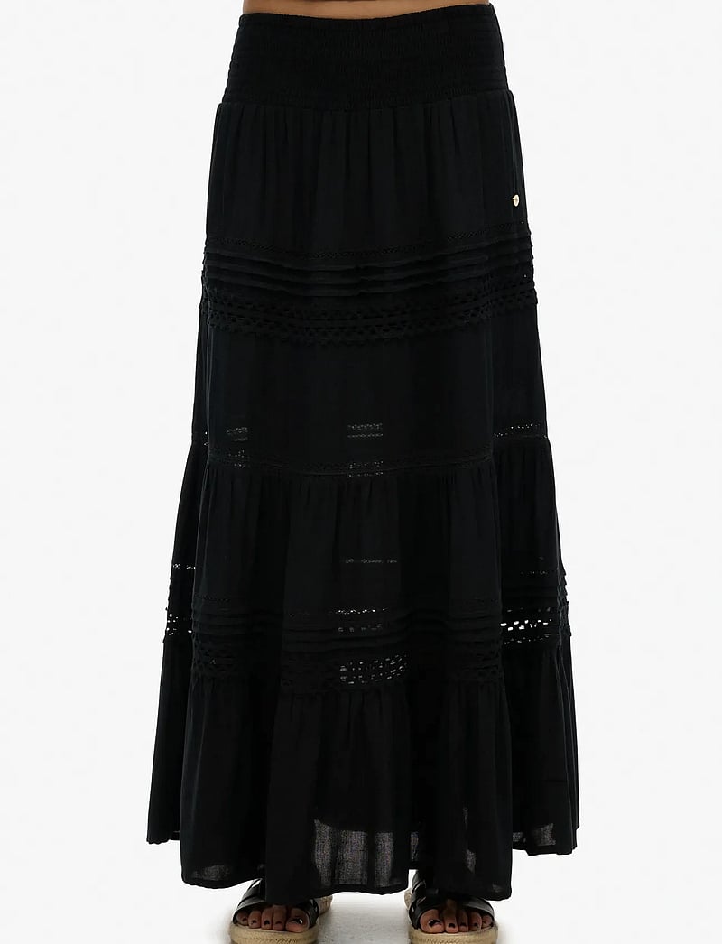 Superdry - IBIZA LACE MIX MAXI SKIRT - maxi röcke - black - 4