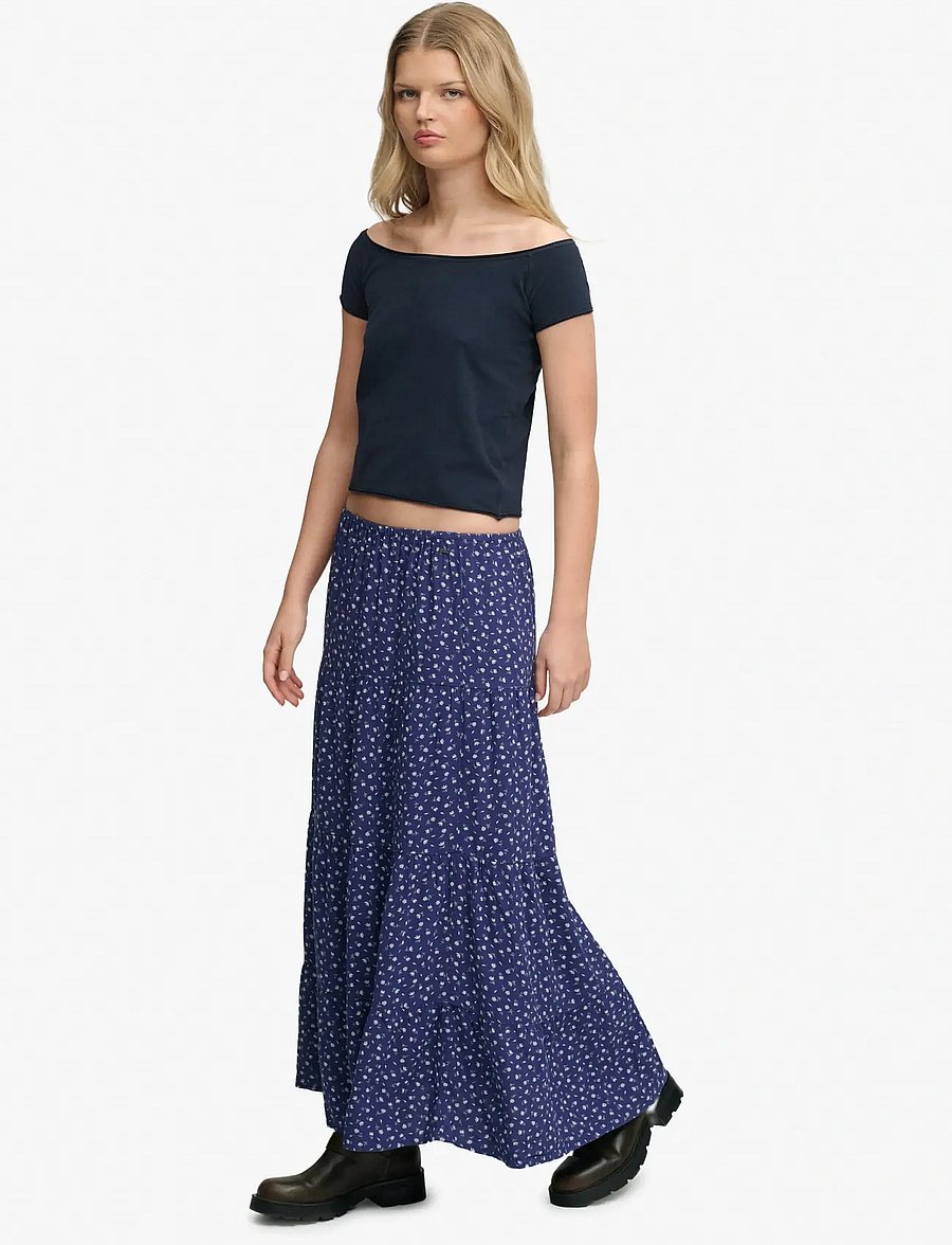 Superdry - WOVEN TIERED MAXI SKIRT - maxi röcke - mariner navy ditsy floral - 5