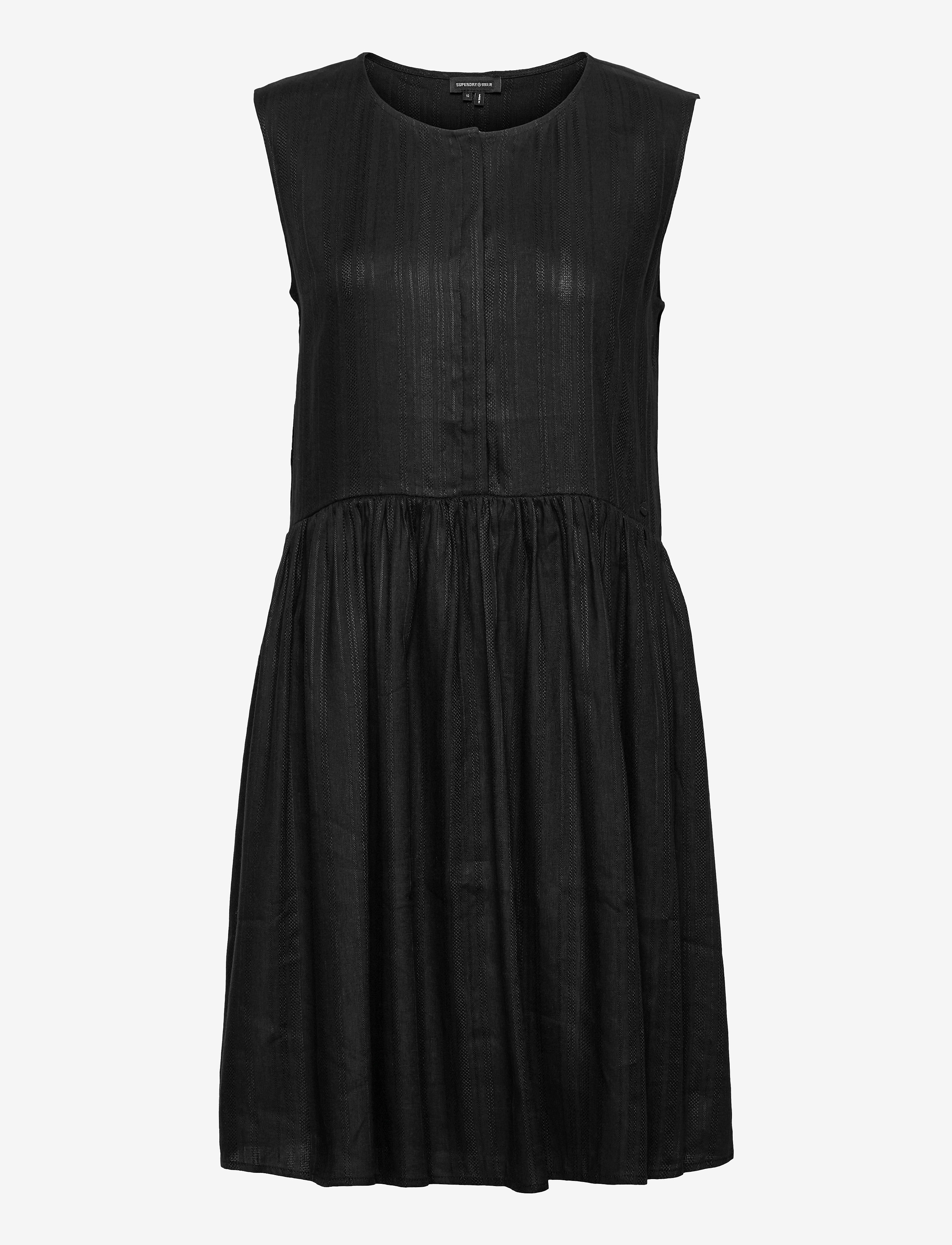 Superdry TEXTURED DAY DRESS - Kläder - BLACK / black