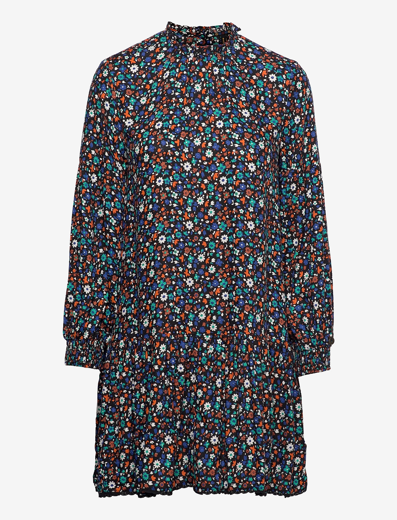 Superdry - High Neck Mini Dress - vidutinio ilgio suknelės - autumn floral - 0