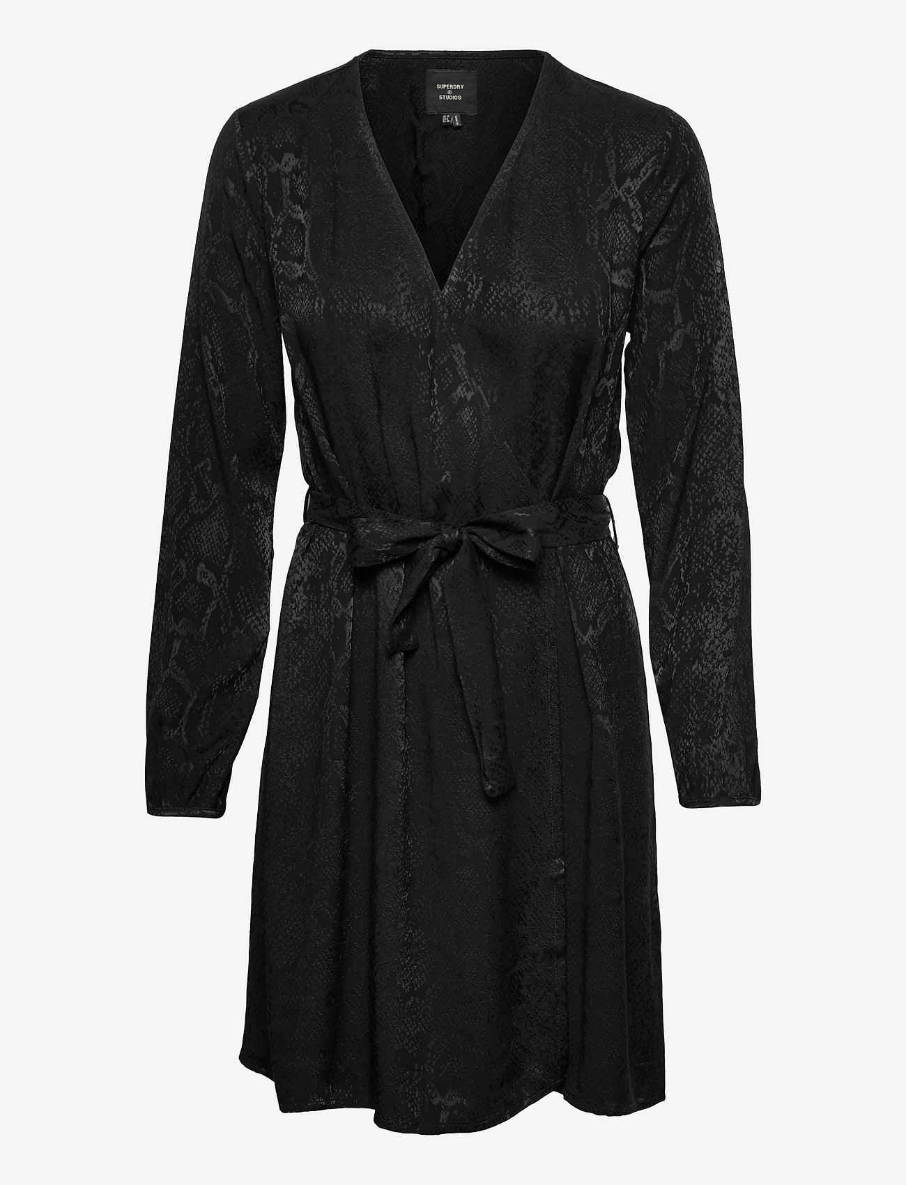 Superdry - STUDIOS JACQUARD WRAP DRESS - sukienki kopertowe - black - 0