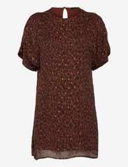 T-Shirt Metallic Dress - LEOPARD PRINT