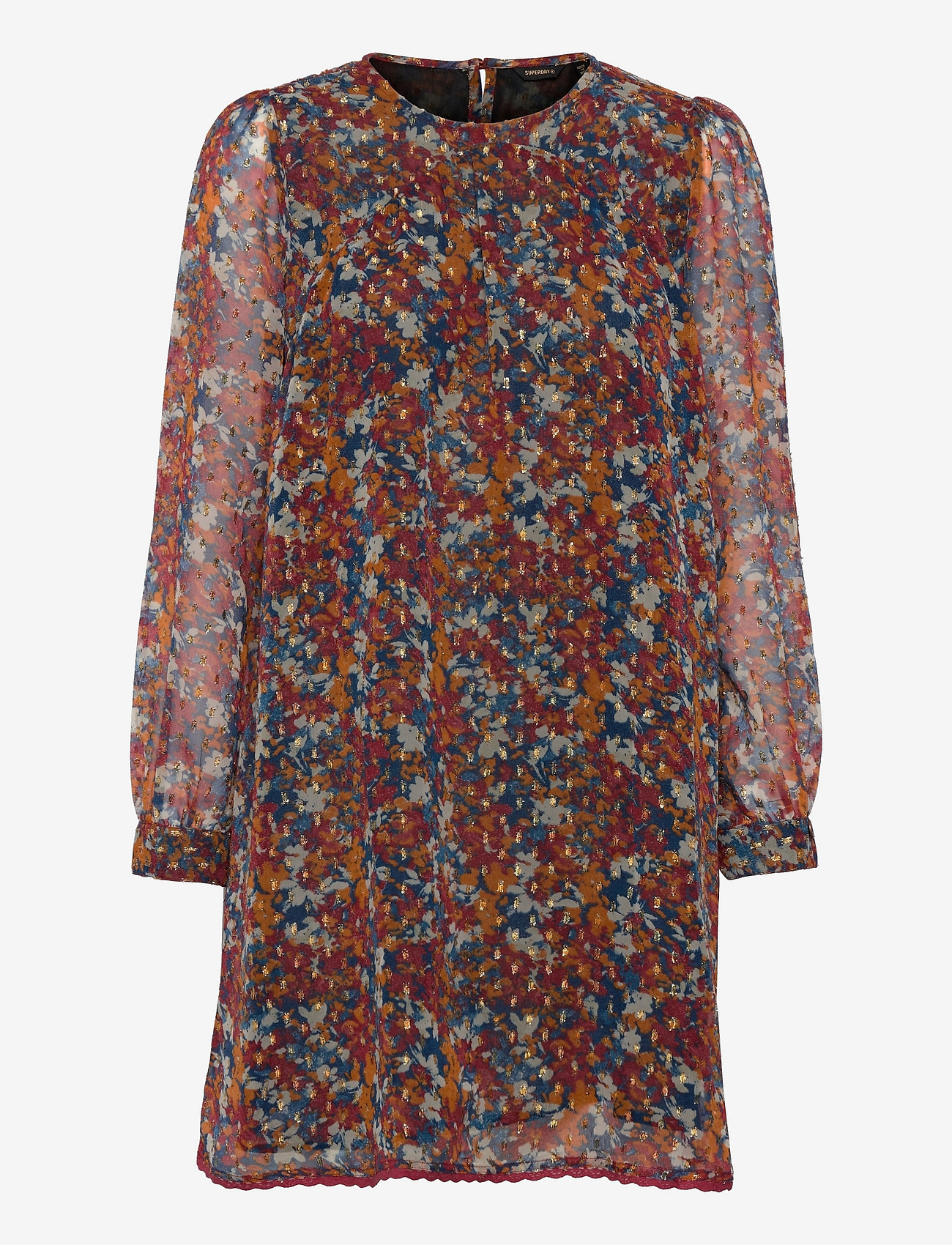 Superdry - Woven Metallic Mini Dress - Īsas kleitas - red floral - 0