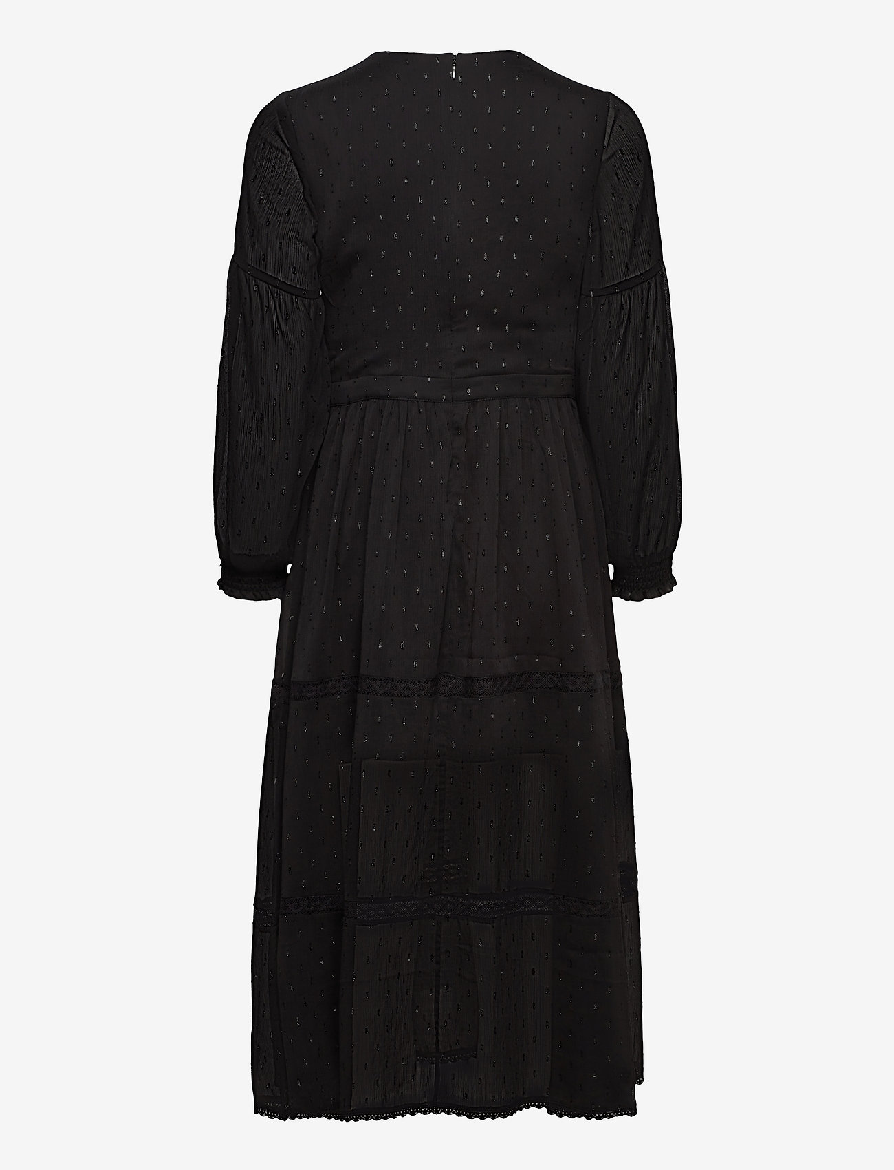 Superdry - Woven L/S Metallic Midi Dress - midi dresses - vintage black - 1