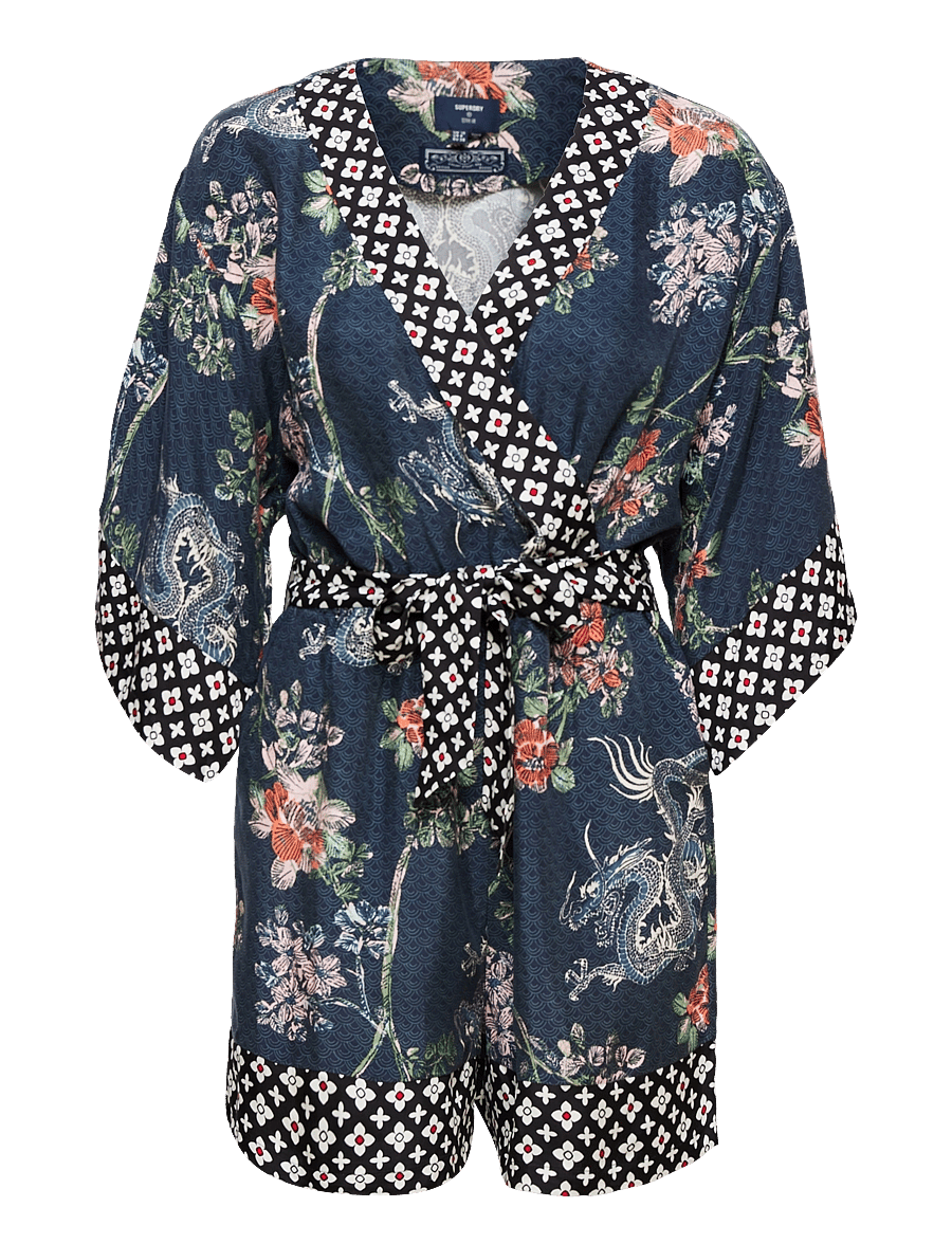 Superdry - VINTAGE KIMONO PLAYSUIT - dragon blossom navy - 0